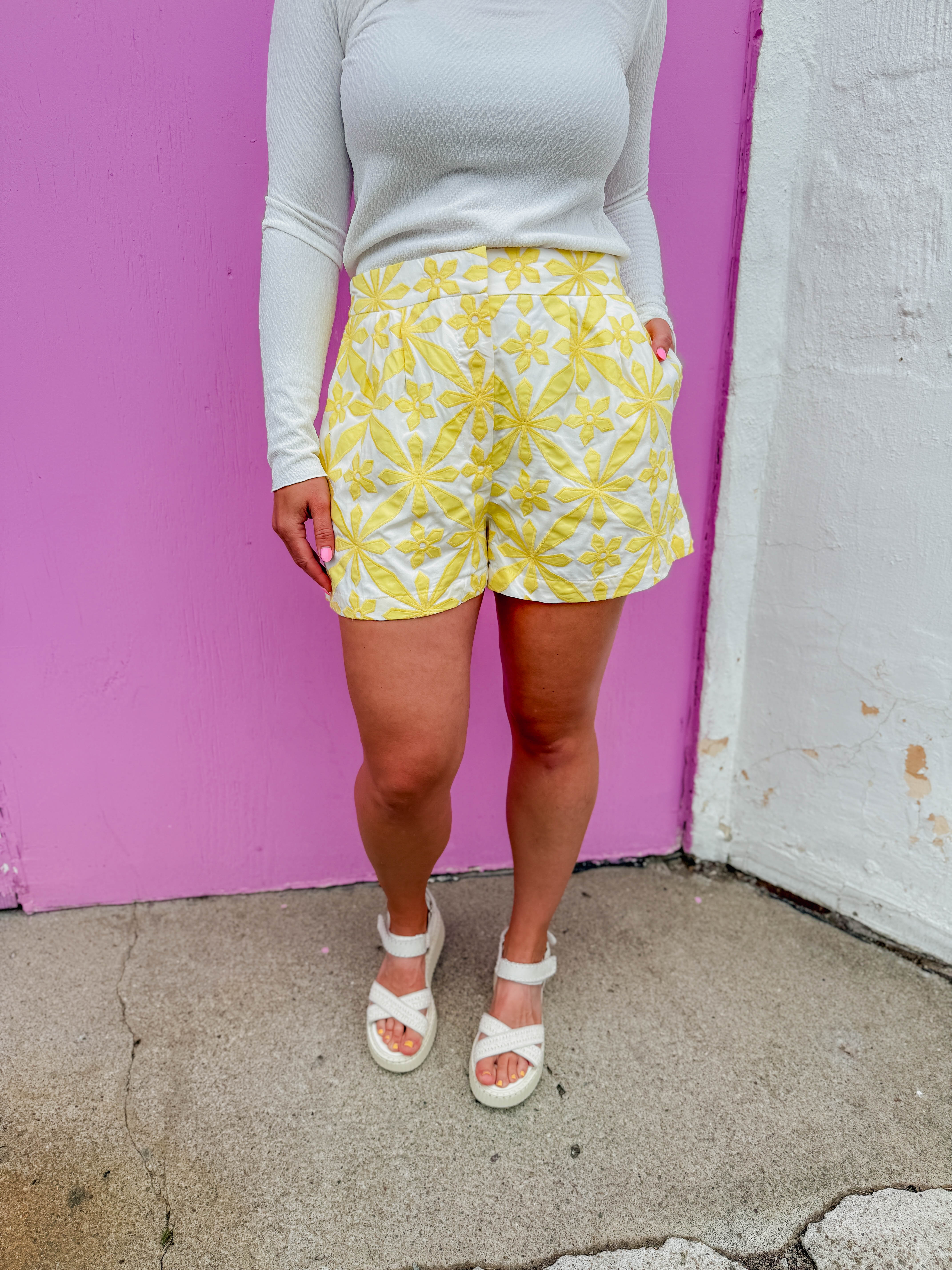 Adelyn Shorts-Yellow