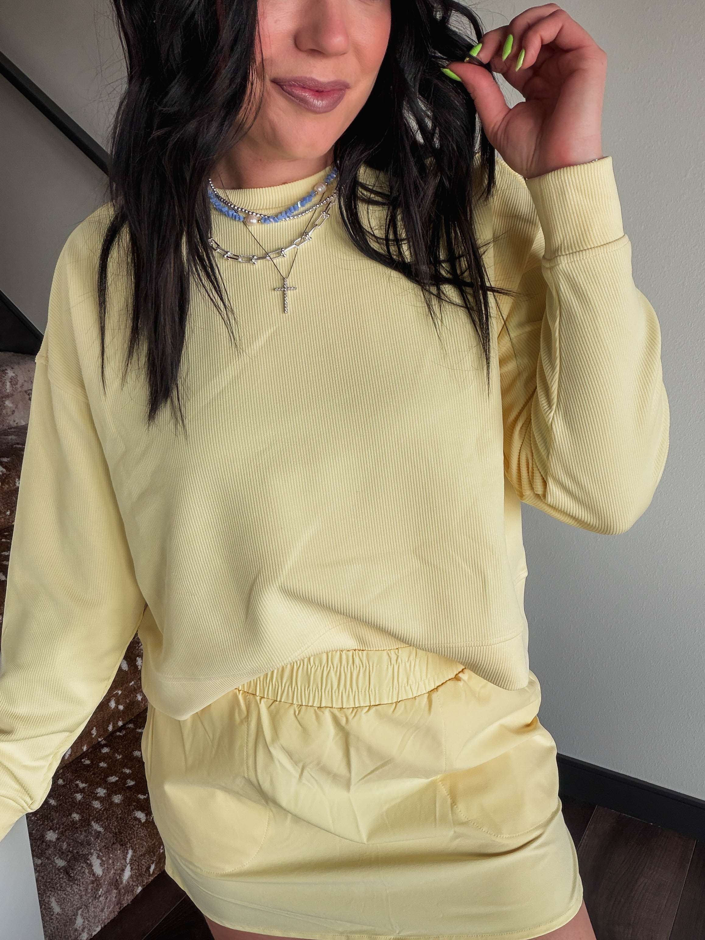 Alana Ribbed Pullover-Lemon - Image 3