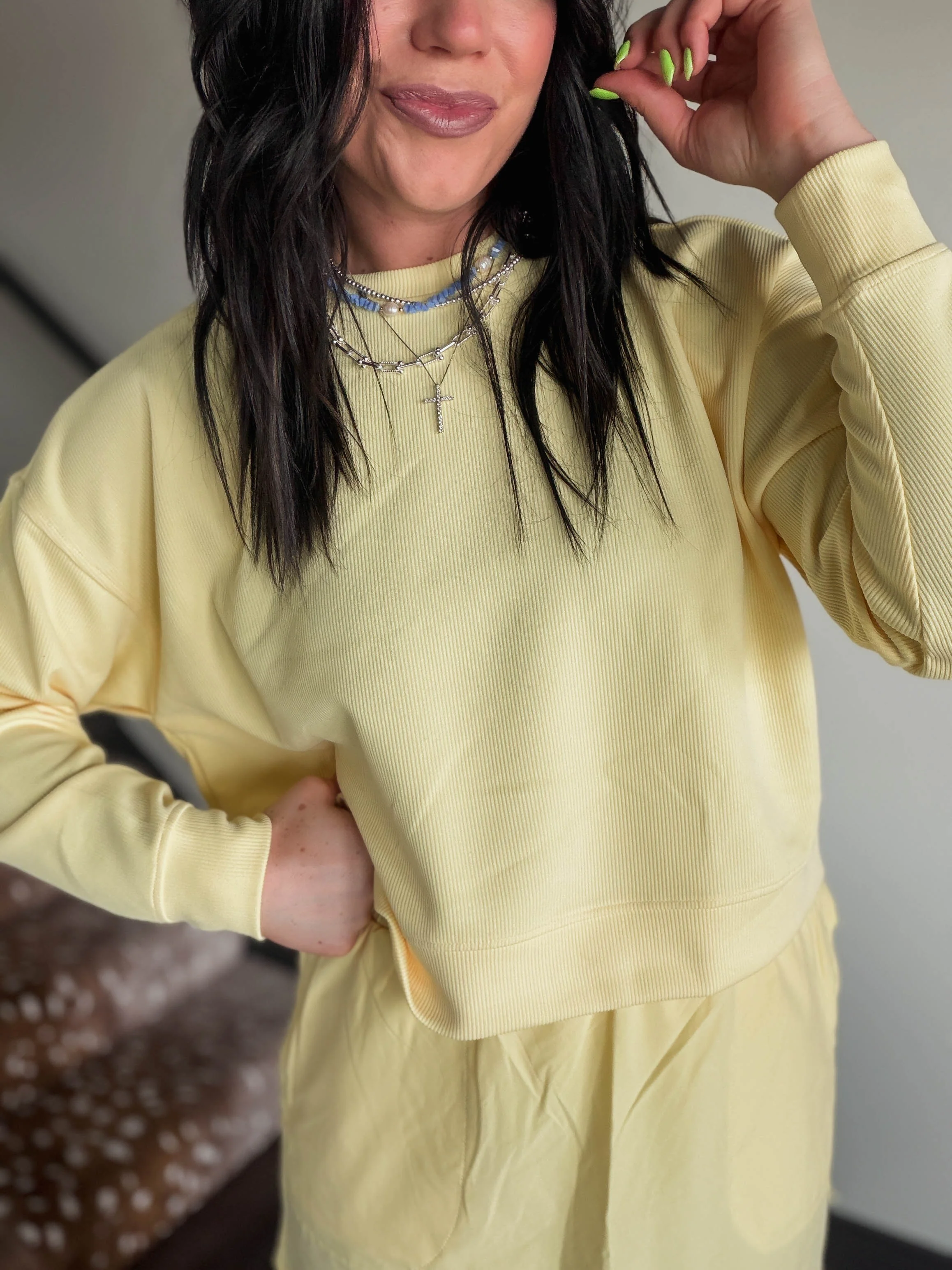 Alana Ribbed Pullover-Lemon - Image 7