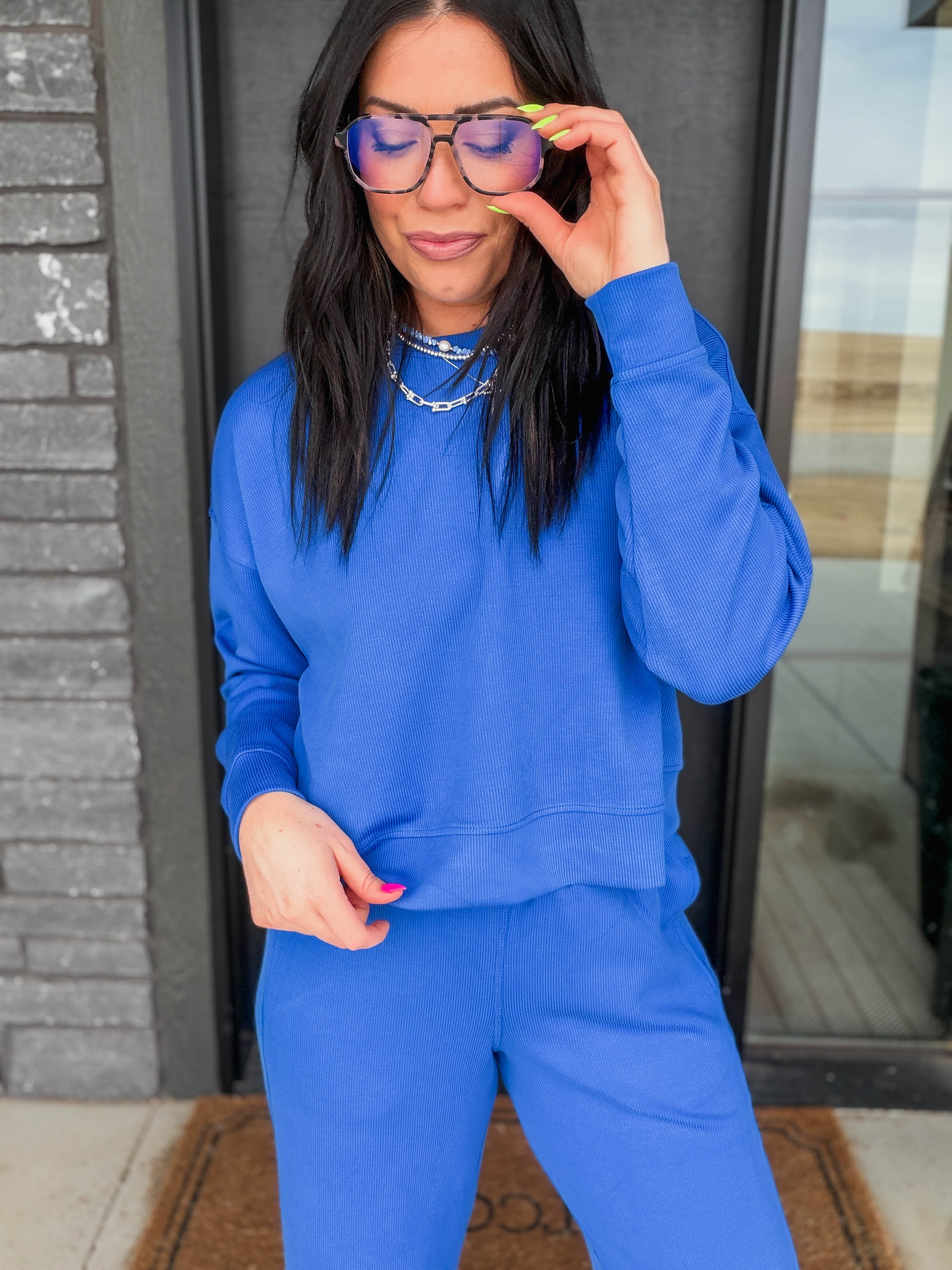 Alana Ribbed Pullover-Deep Indigo - Image 9