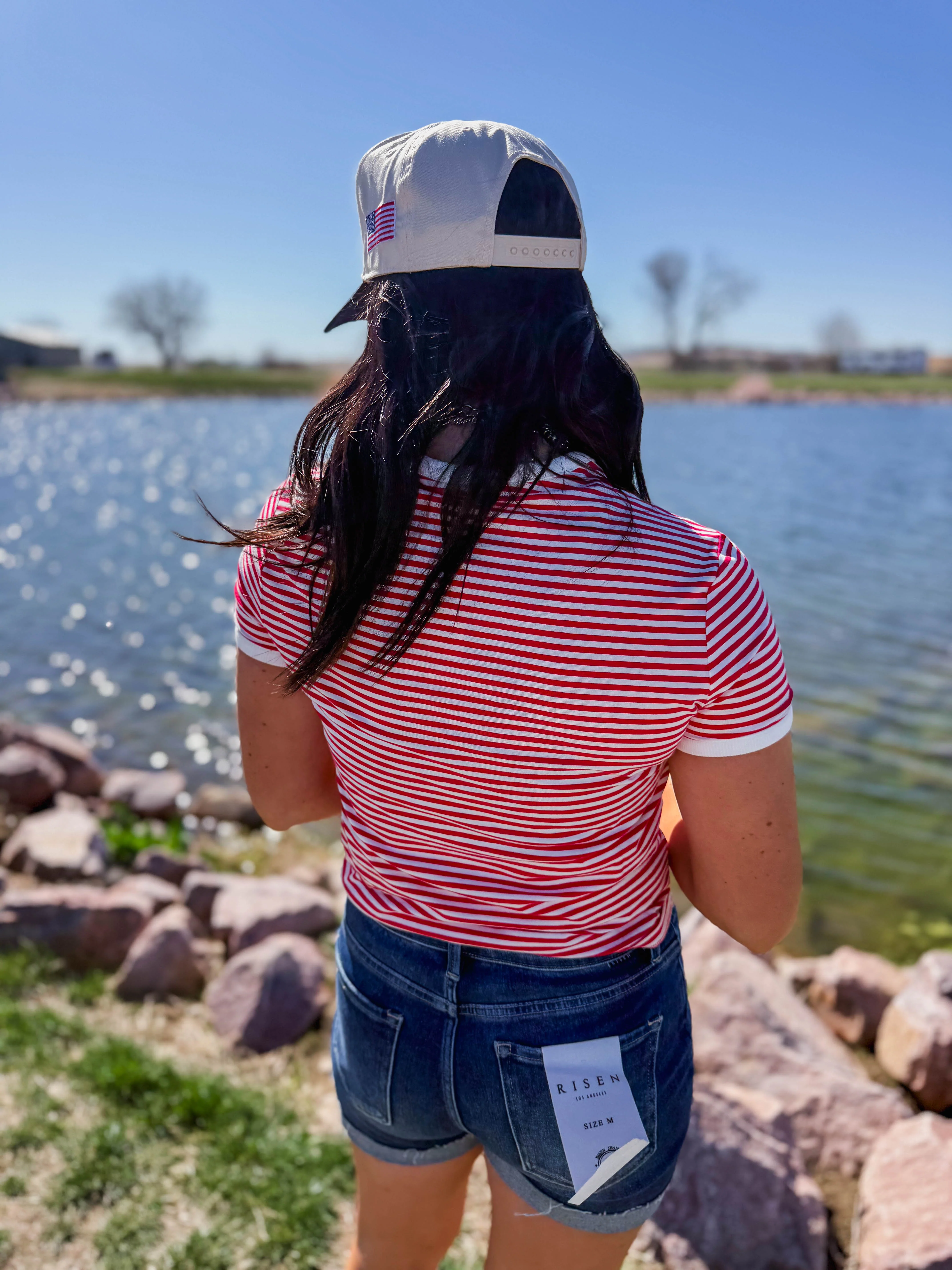 All Day Striped Tee-Ruby - Image 13