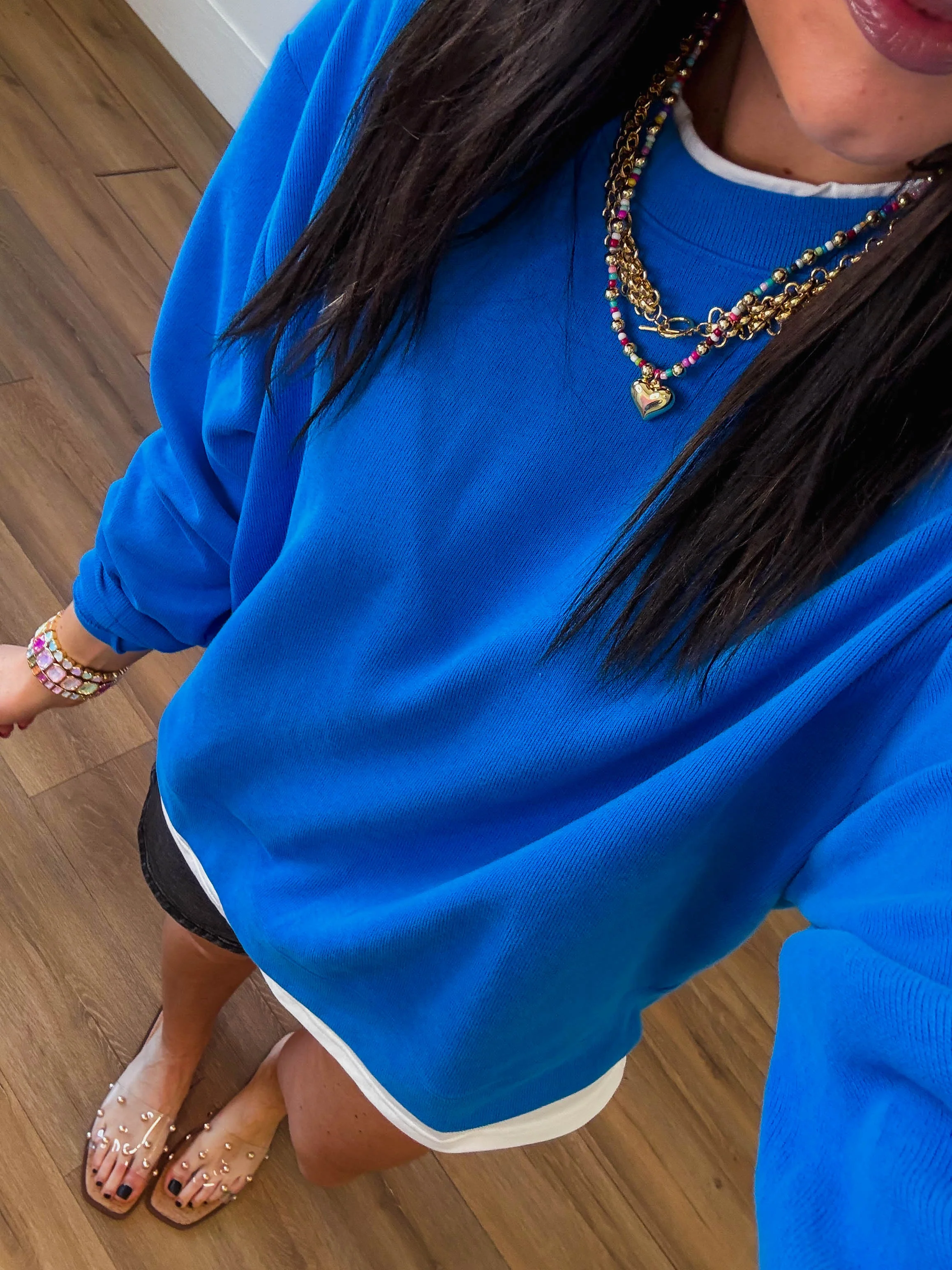 Always On Crewneck-Bright Blue
