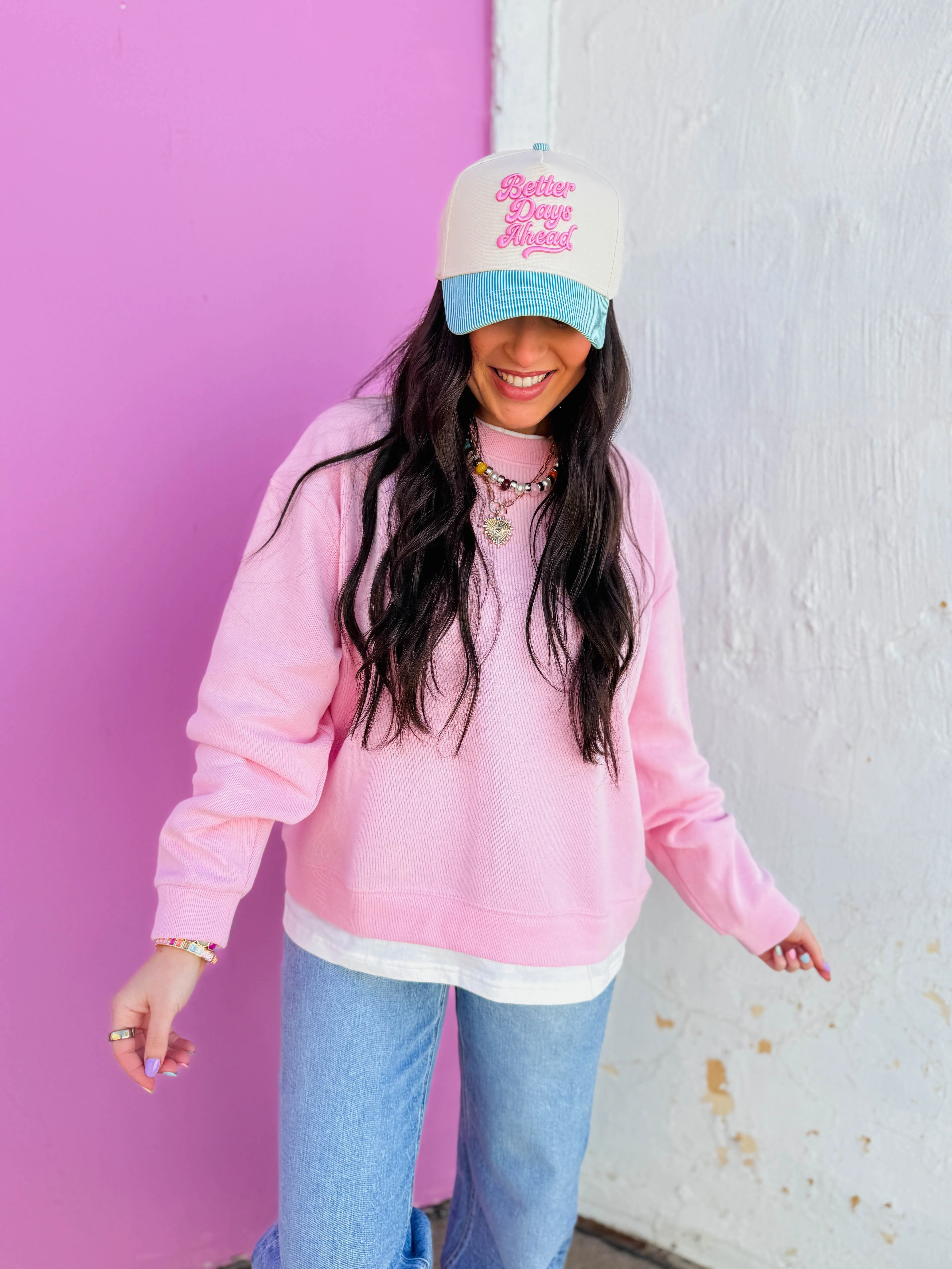 Always On Crewneck-Candy Pink