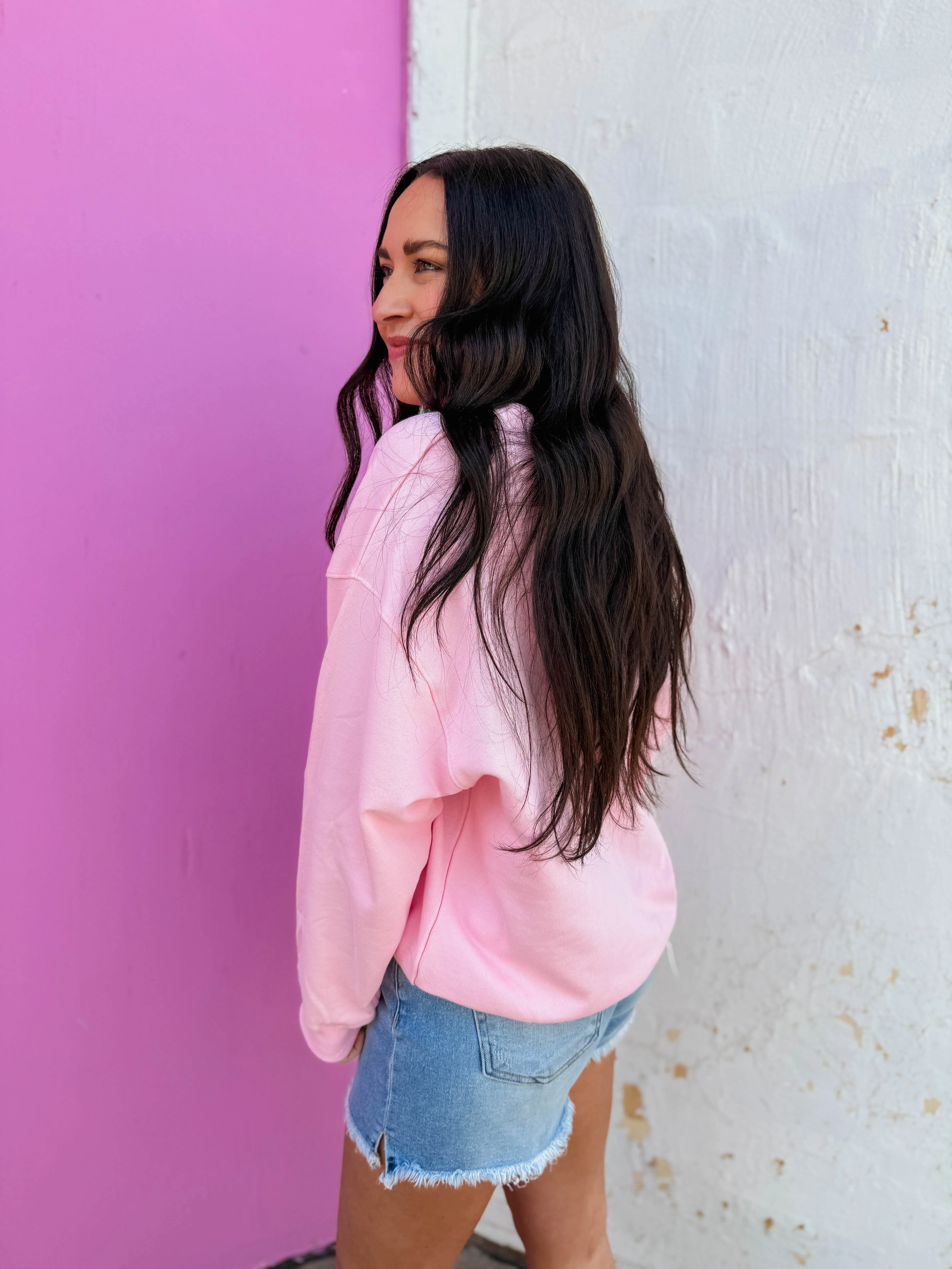America Embroidered Crewneck-Pink - Image 5