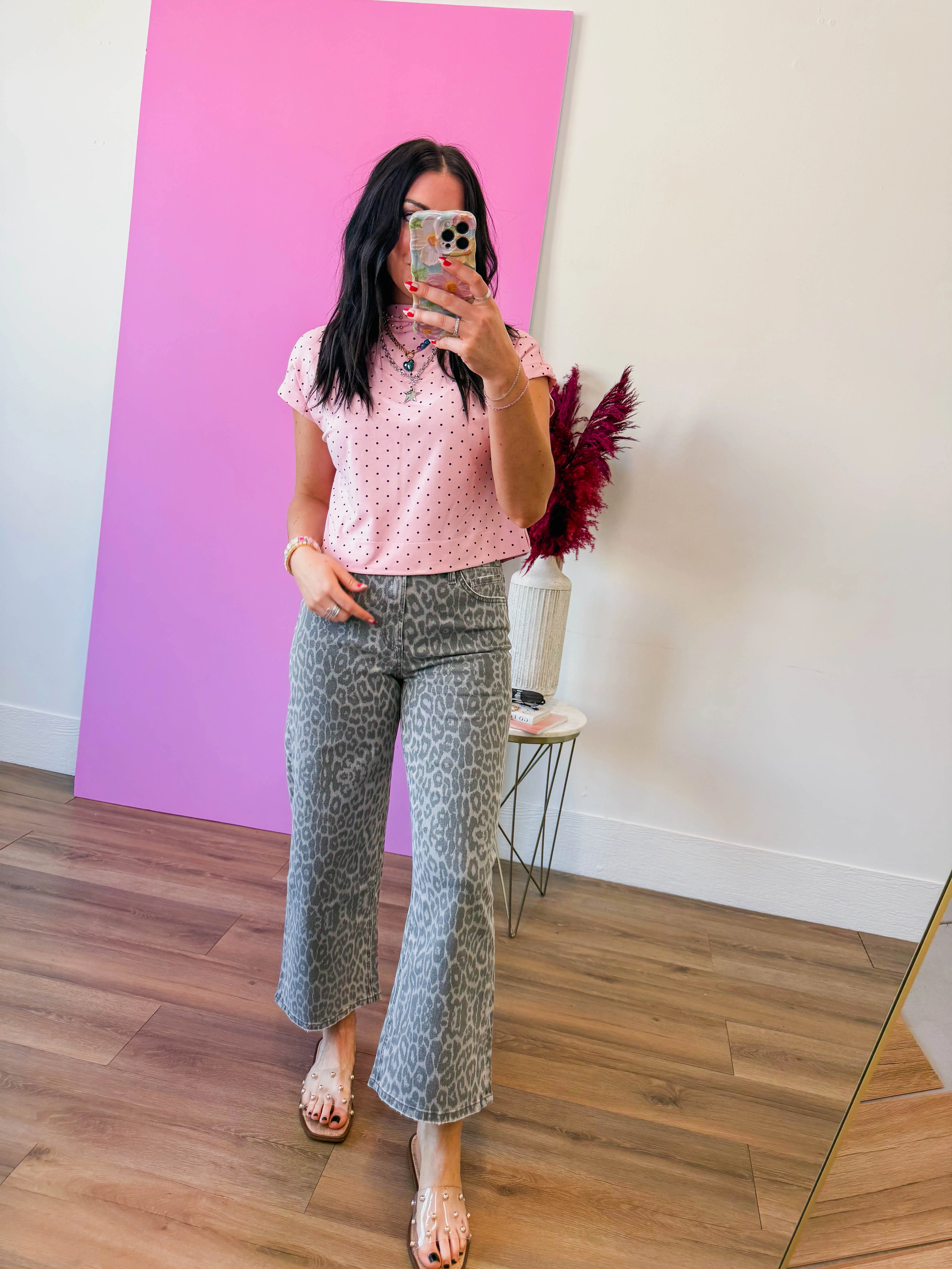 Ari Polka Dot Top-Pink - Image 8