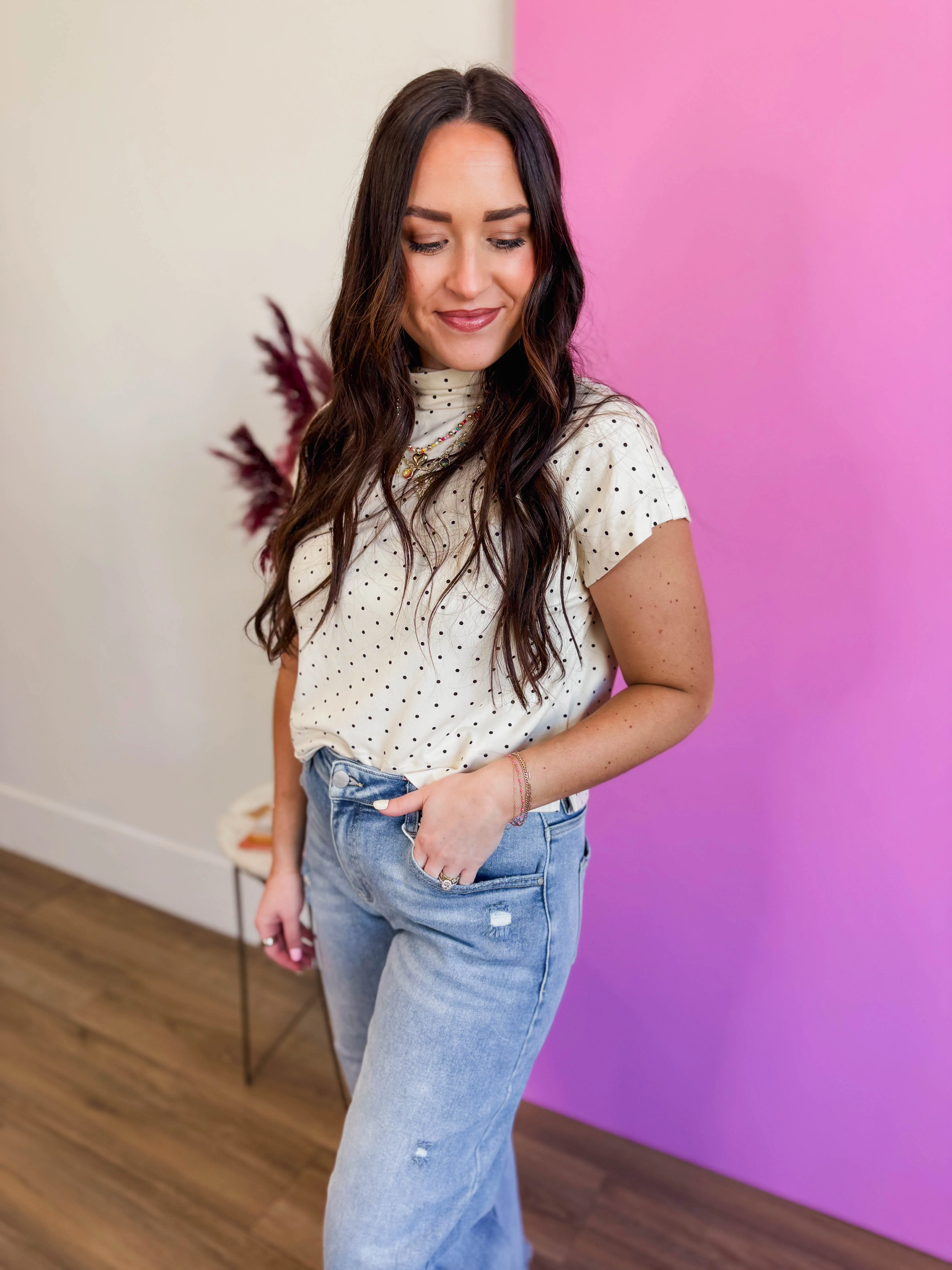 Ari Polka Dot Top-Cream - Image 6