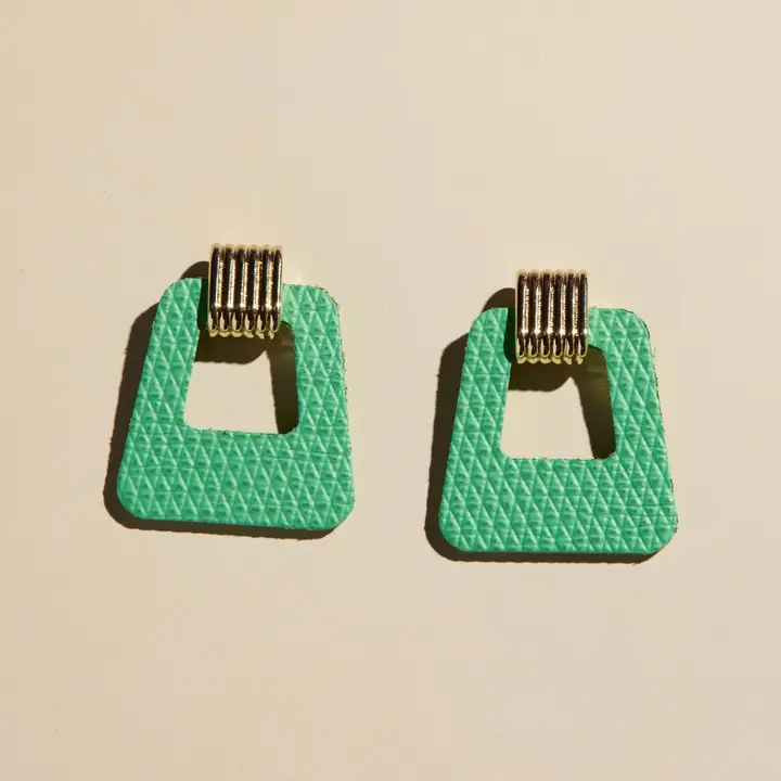 Avery Earrings-Cool Jade - Nickel & Suede - Image 2
