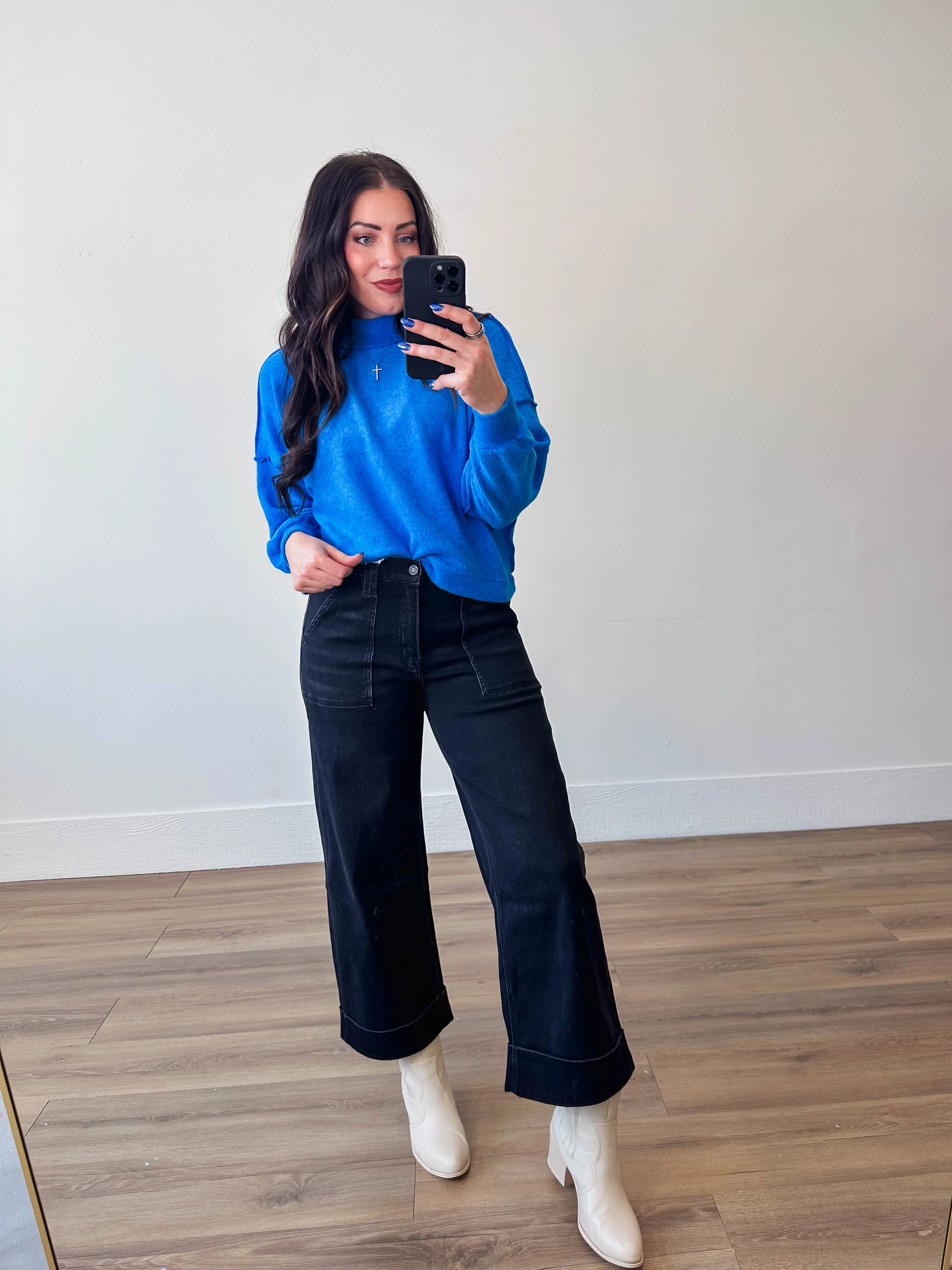 Blakely High Rise Wide Leg Denim-Black - Image 5