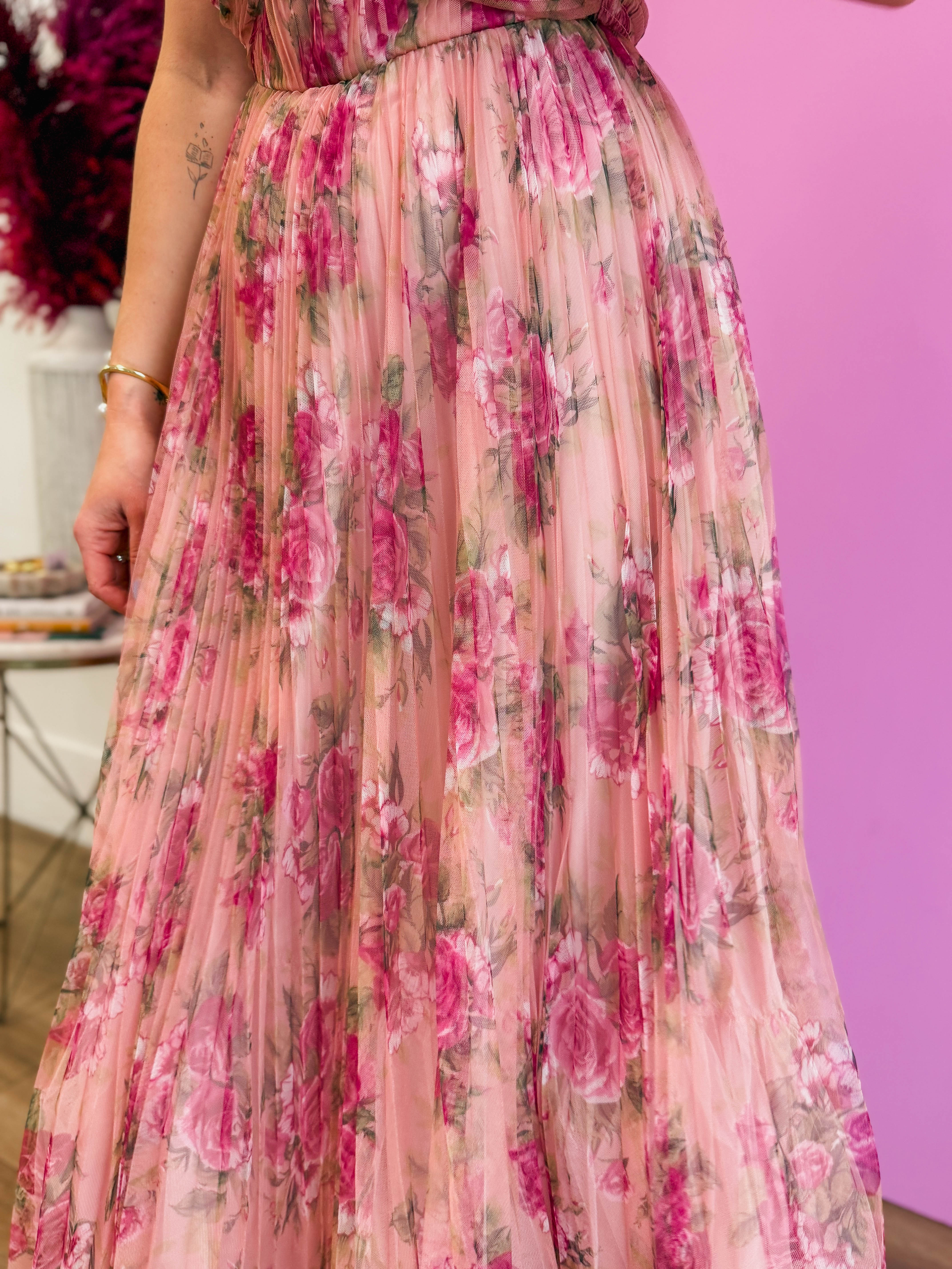 Blush Bloom Pleated Maxi Dress - Image 14