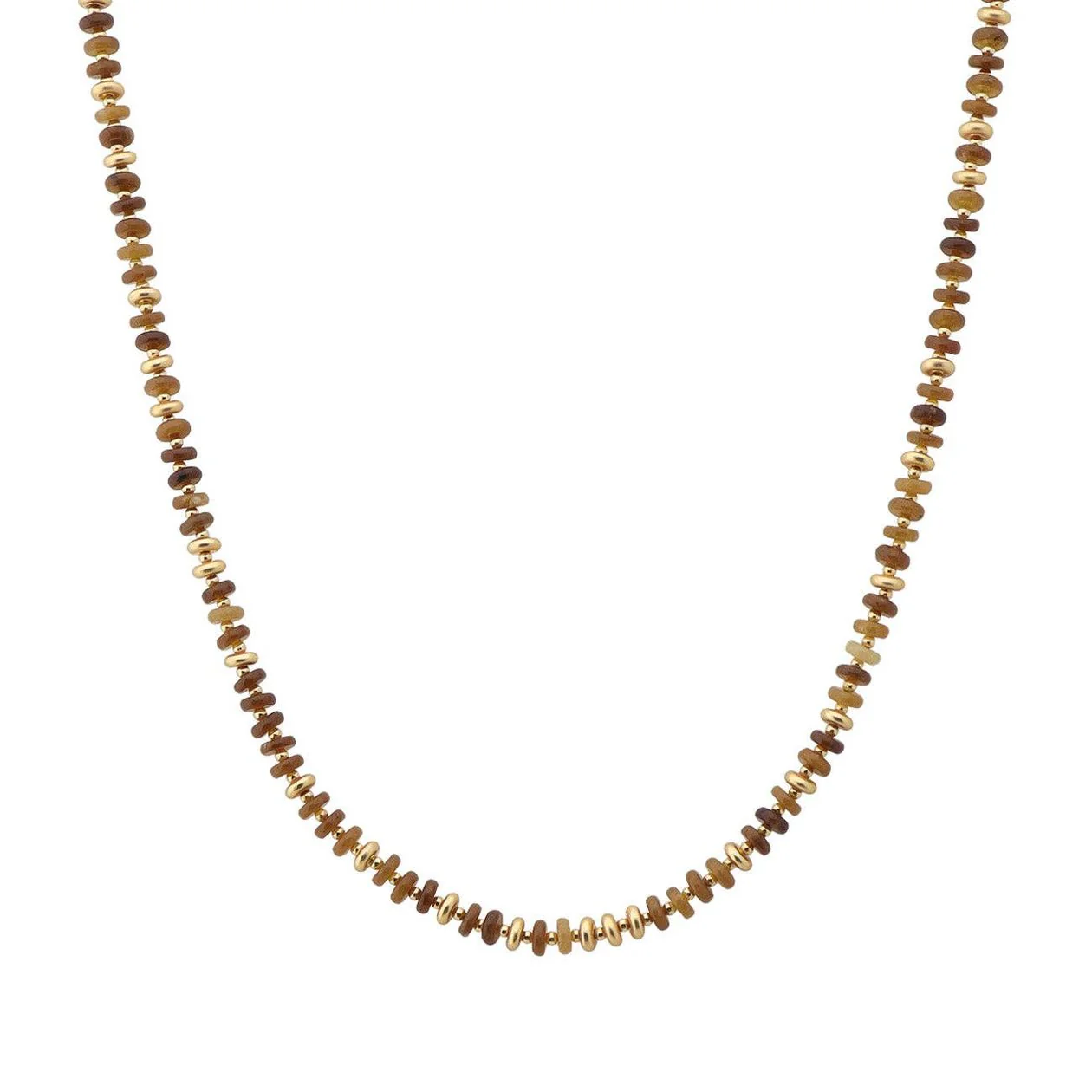 Brown Multi Color Beaded Necklace