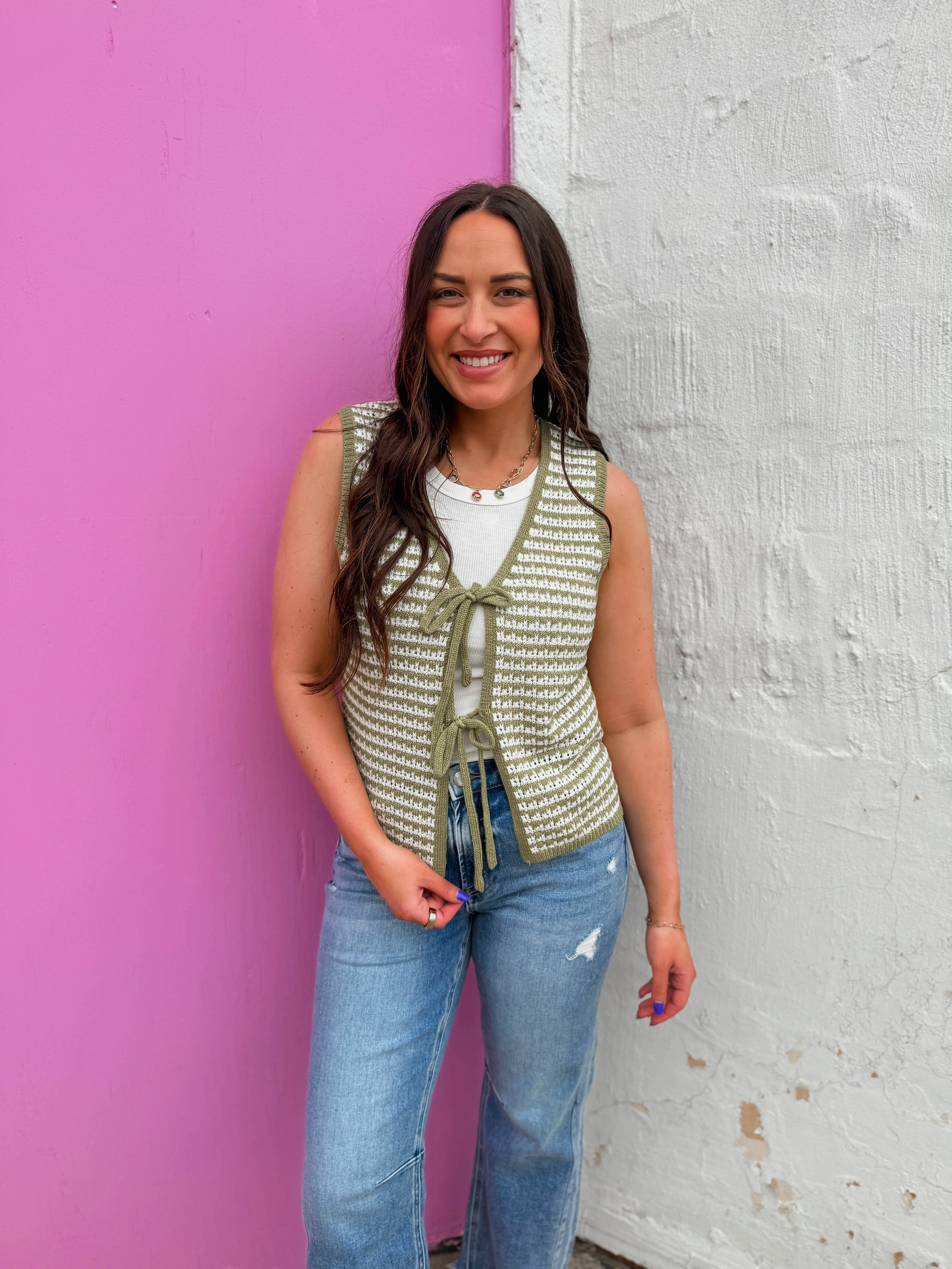 Caitlyn Striped Sweater Vest