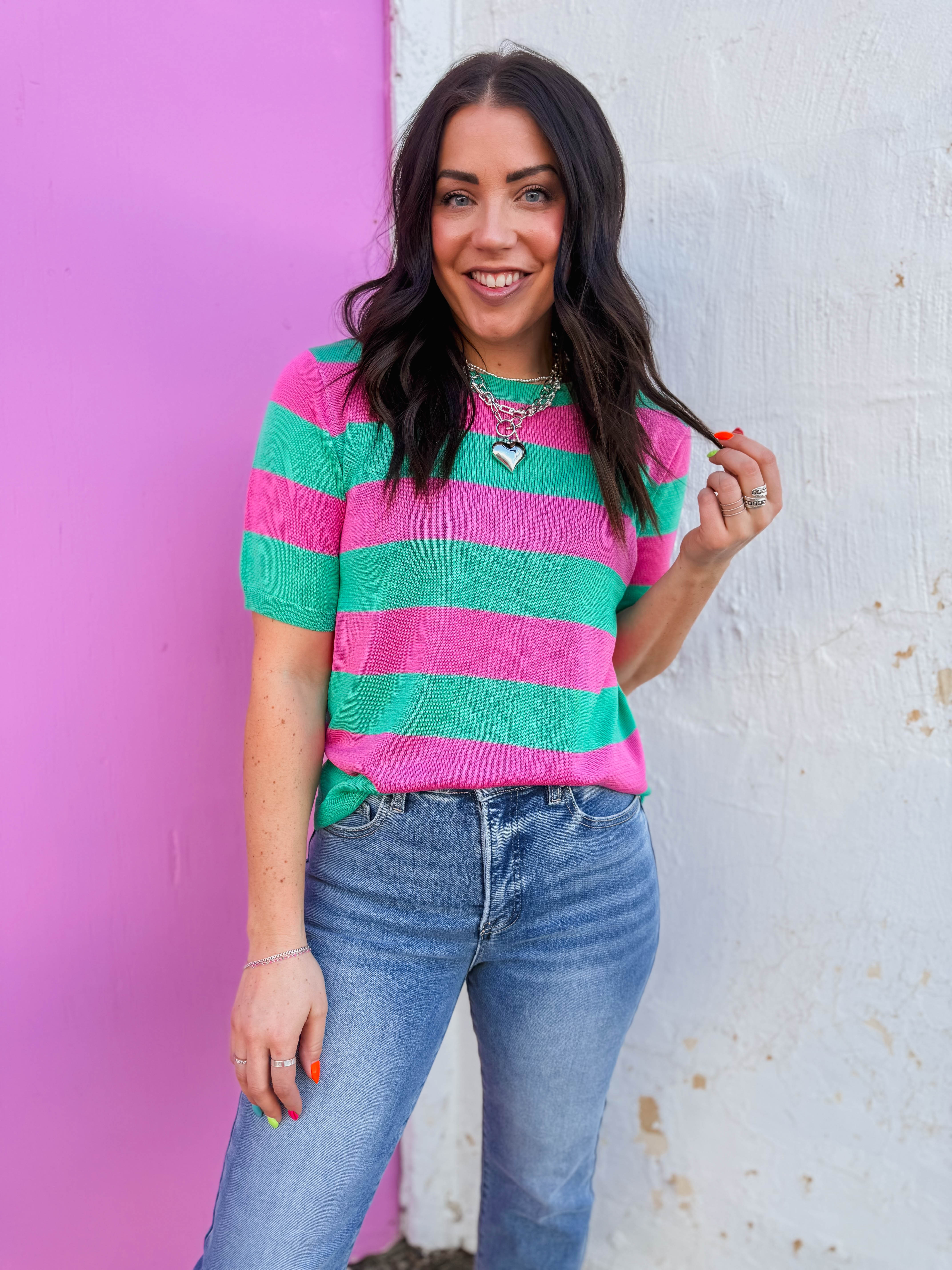 Callie Striped Knit Top - Image 4