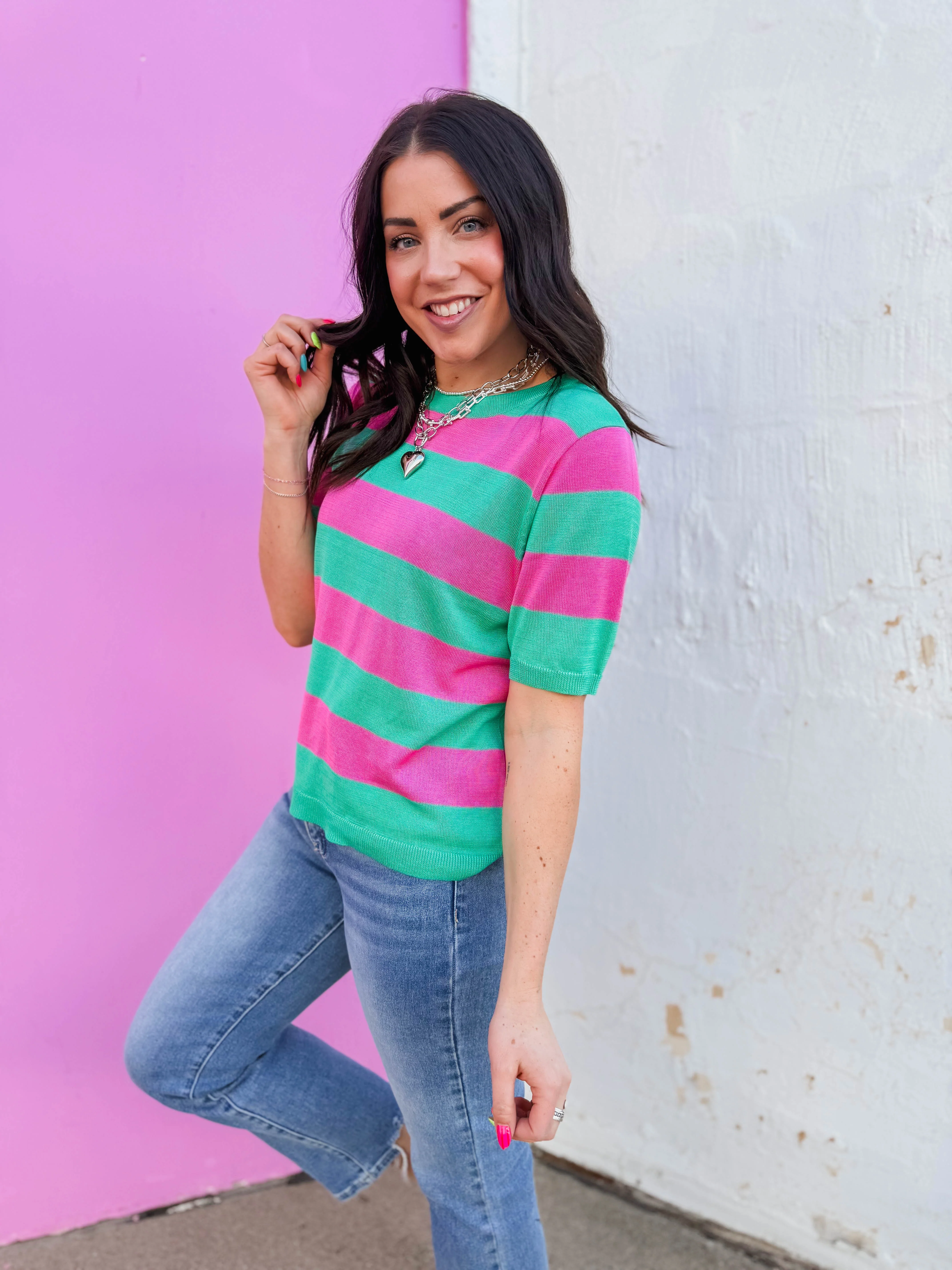 Callie Striped Knit Top - Image 5