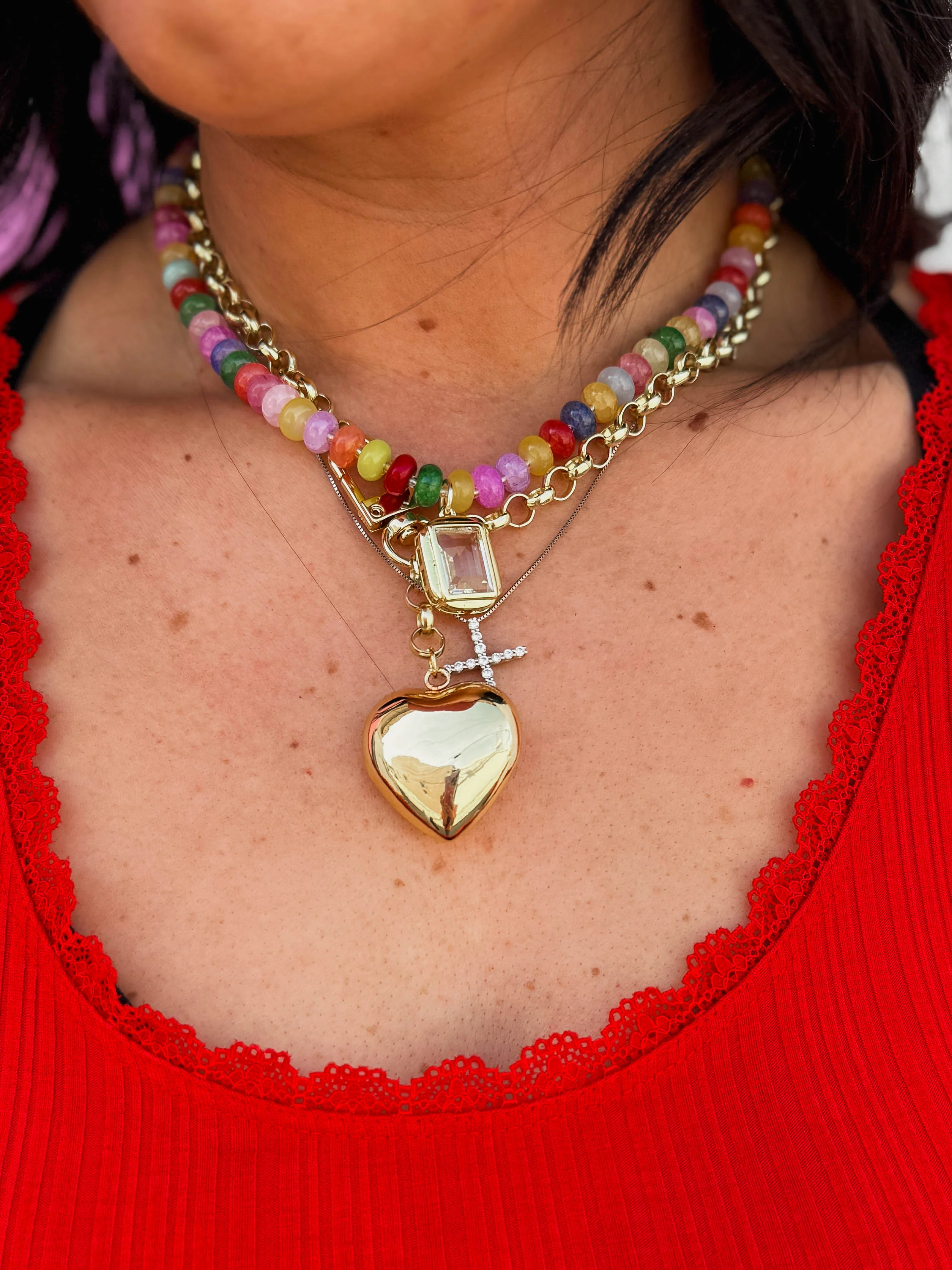 Candy Beaded Necklace-Rainbow - Image 2