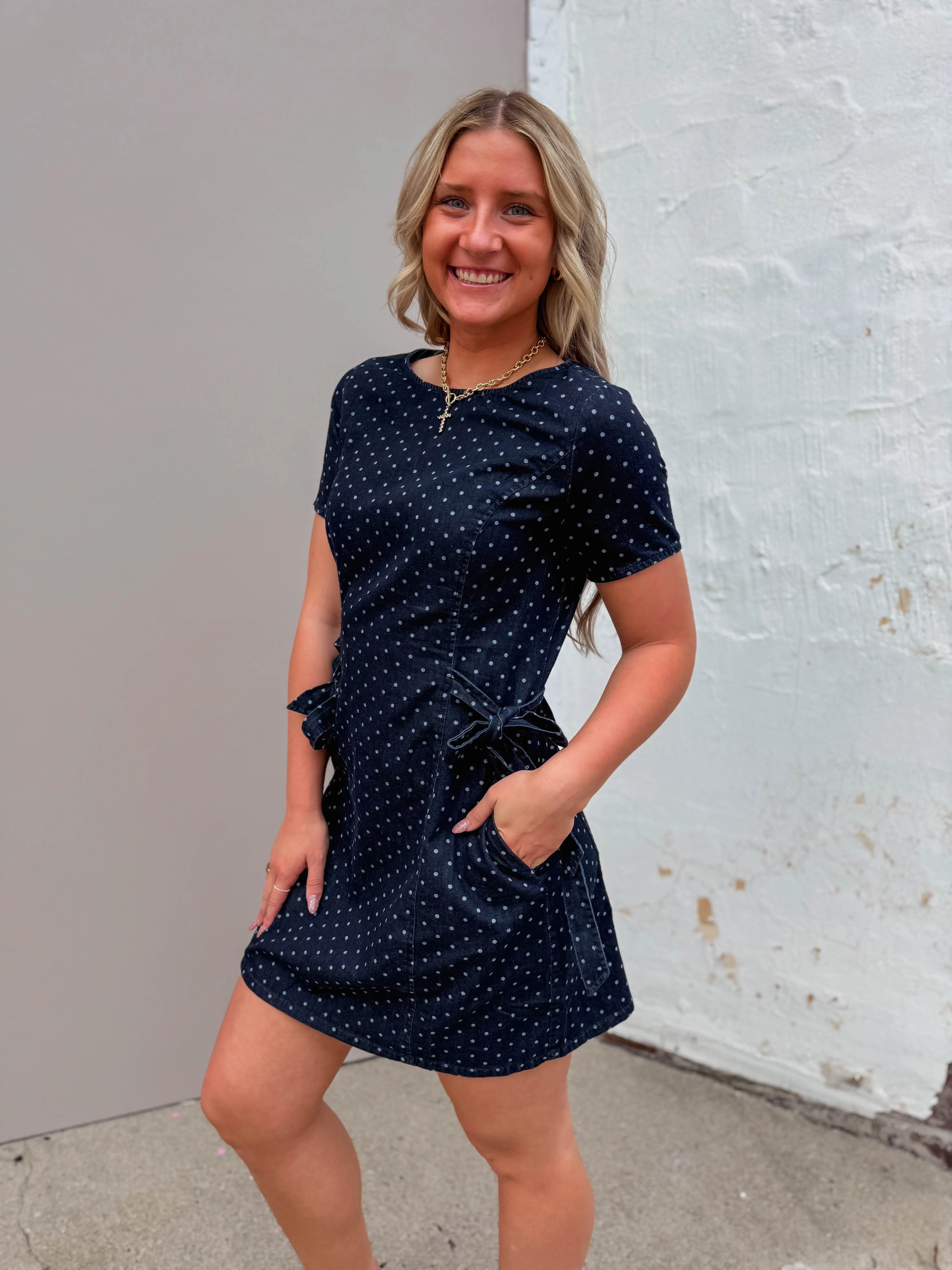 Caroline Polka Dot Mini Dress - Image 4