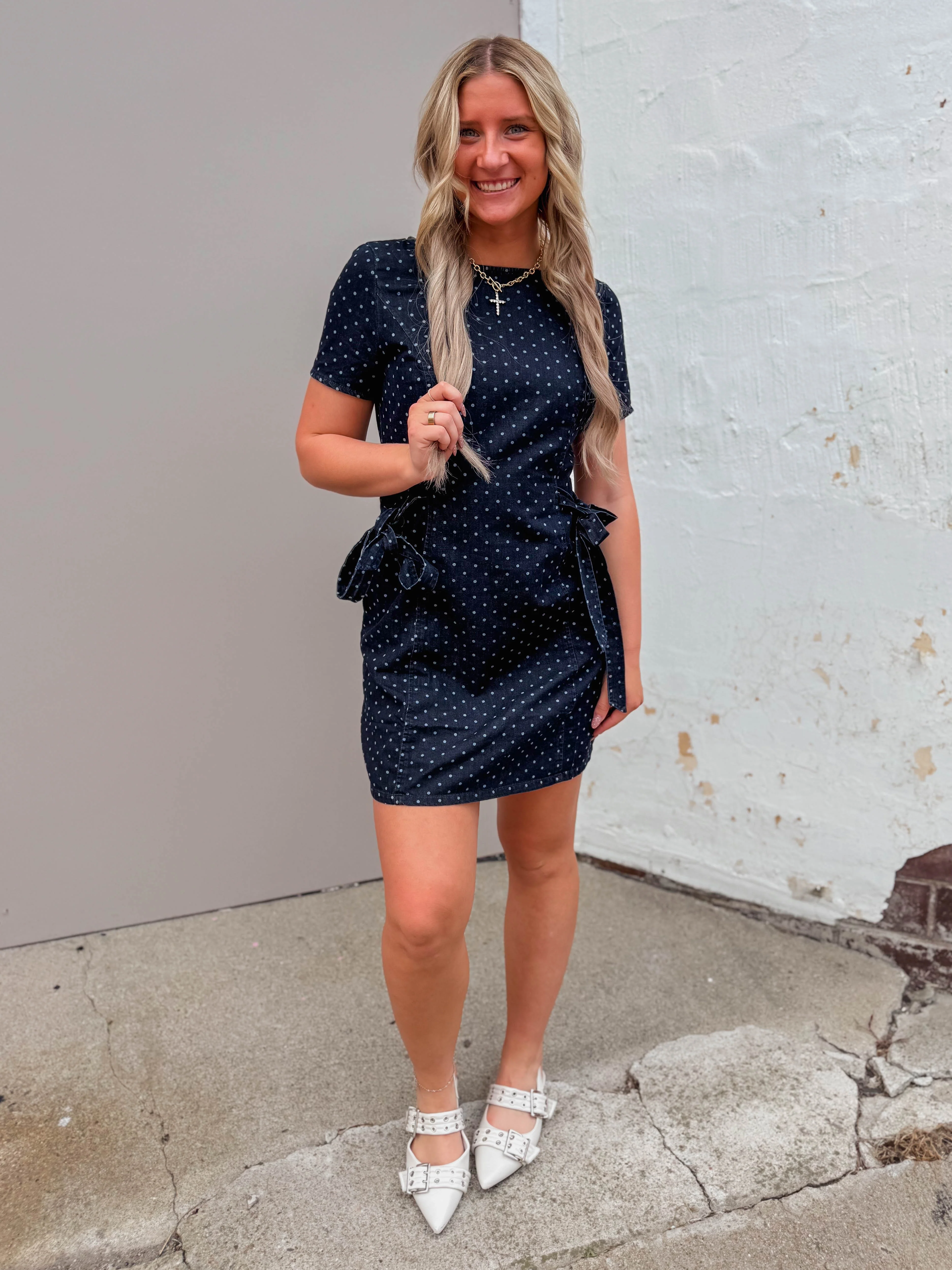 Caroline Polka Dot Mini Dress - Image 5
