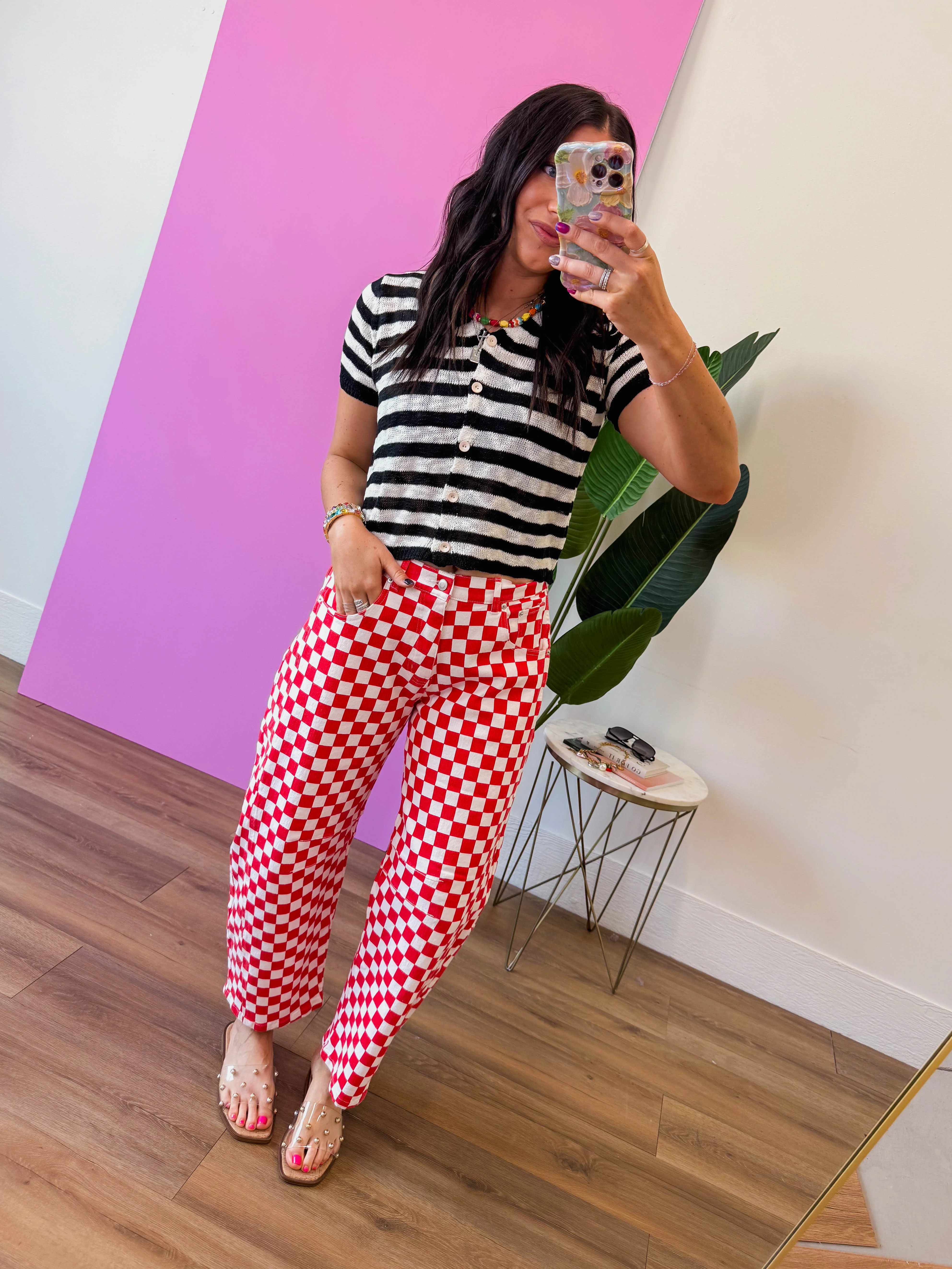 Checkmate Barrel Pants-Red - Image 2