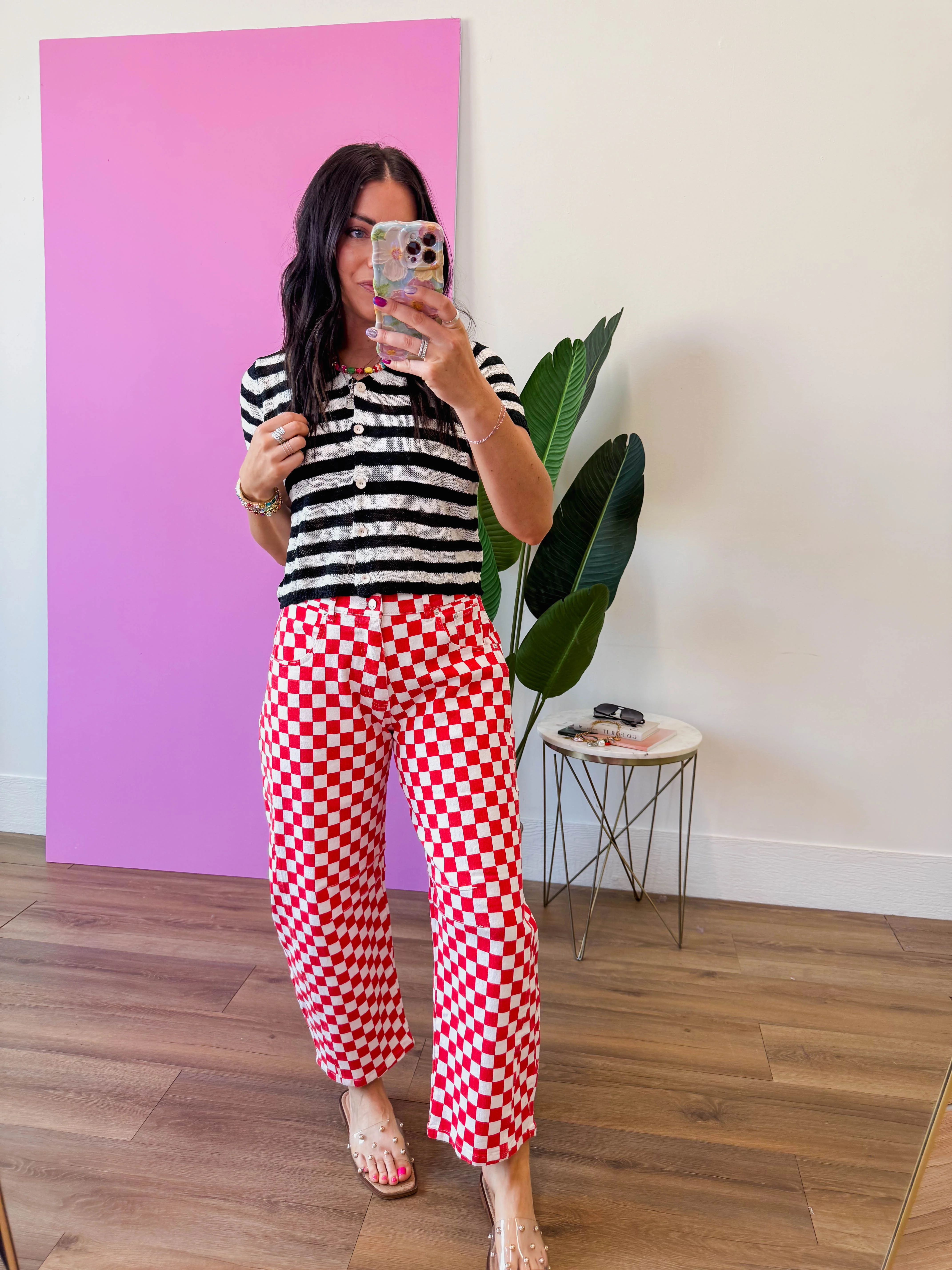 Checkmate Barrel Pants-Red - Image 7
