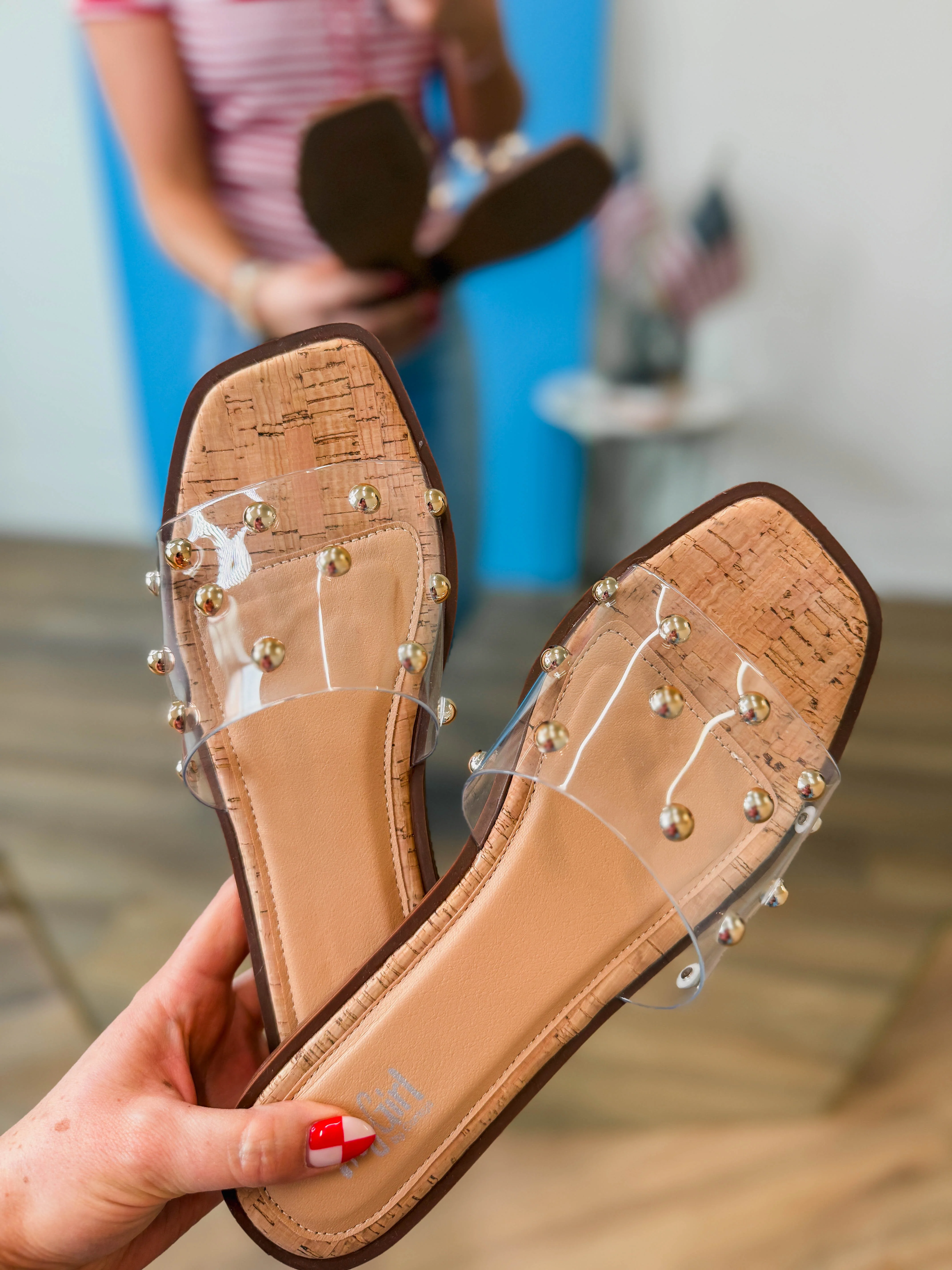Corky's Come Aboard Studded Sandal-Clear - Image 3