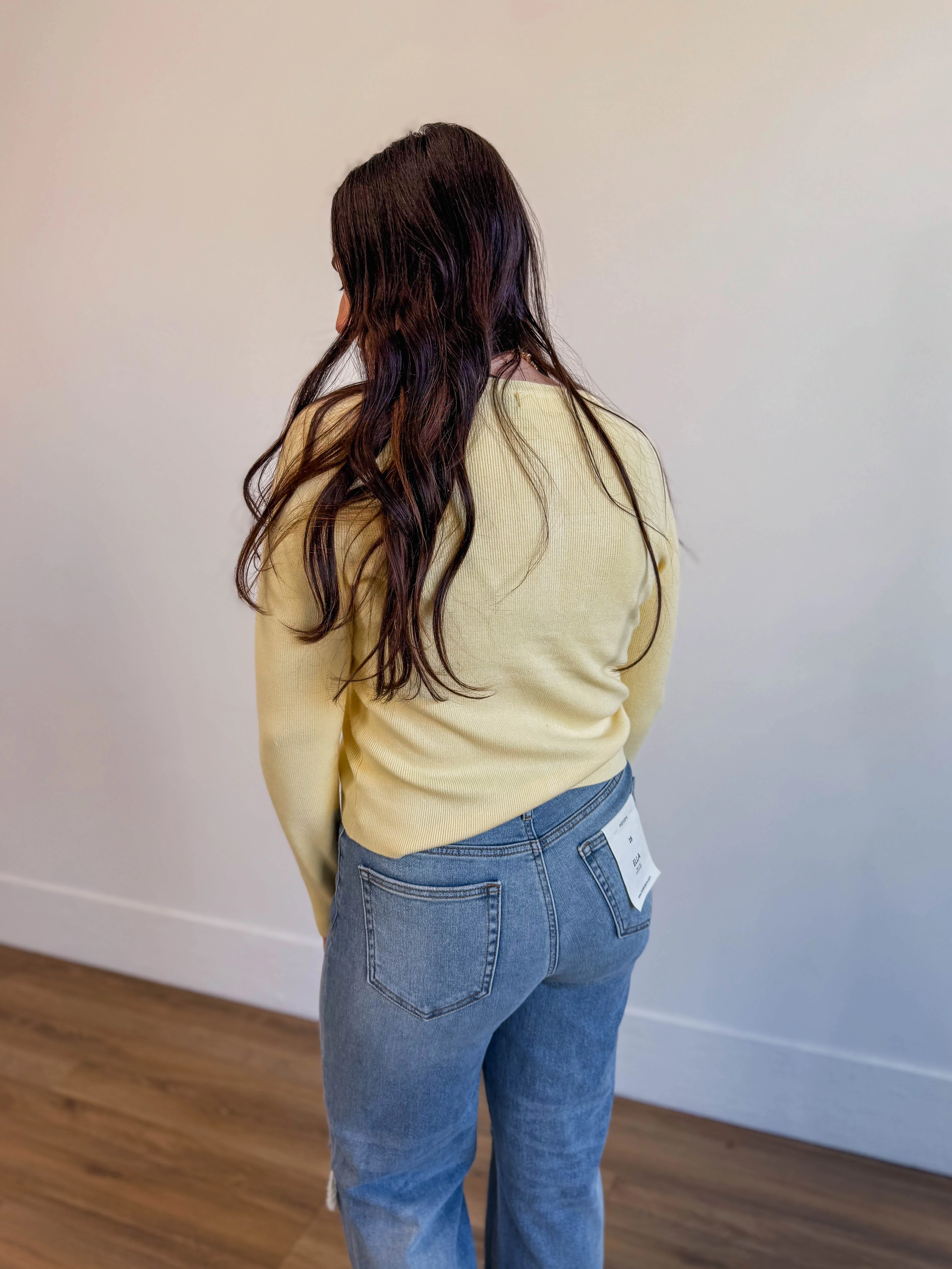 Comfy Luxe Cardigan-Lemon - Image 5