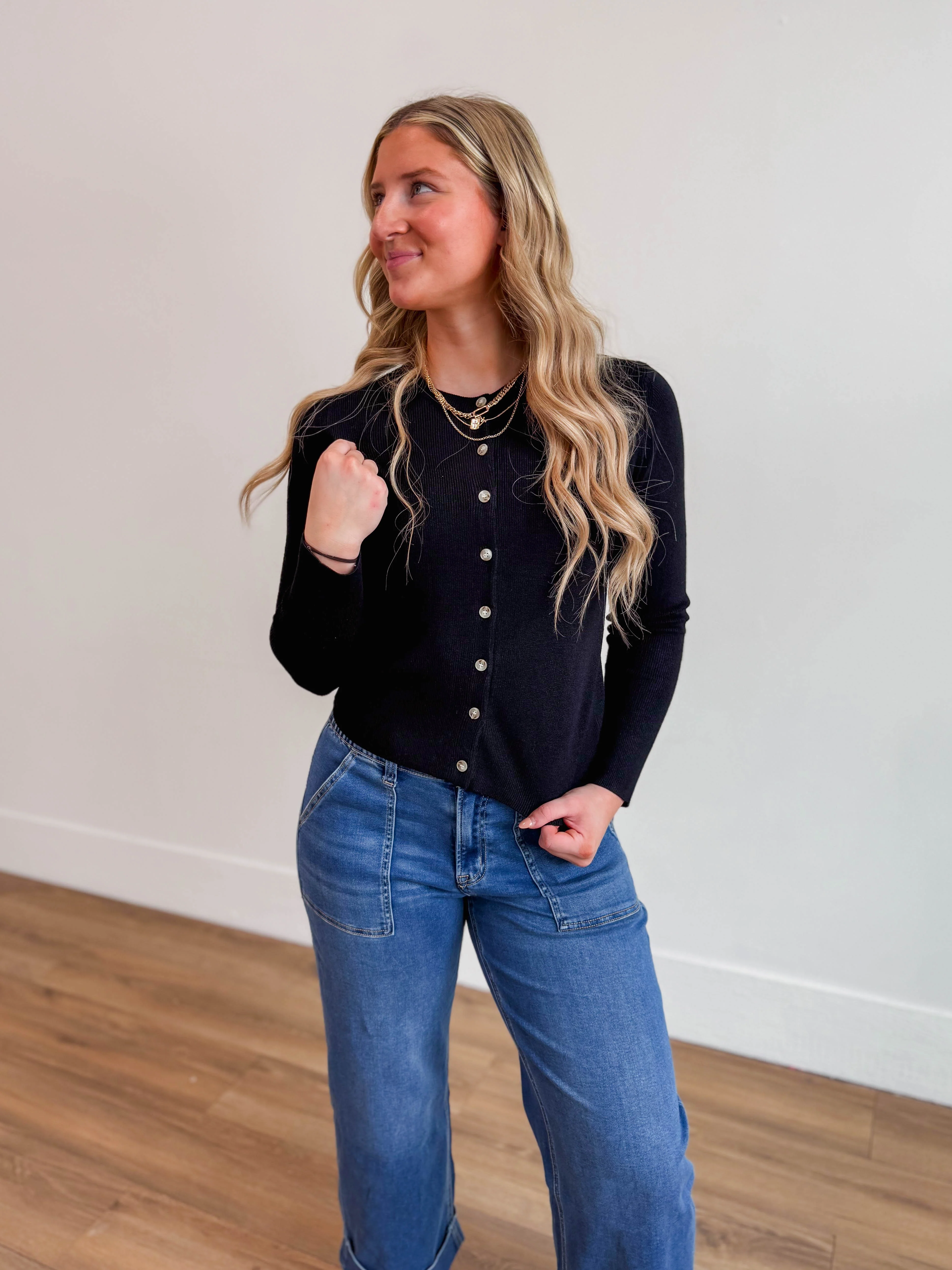 Comfy Luxe Cardigan-Black