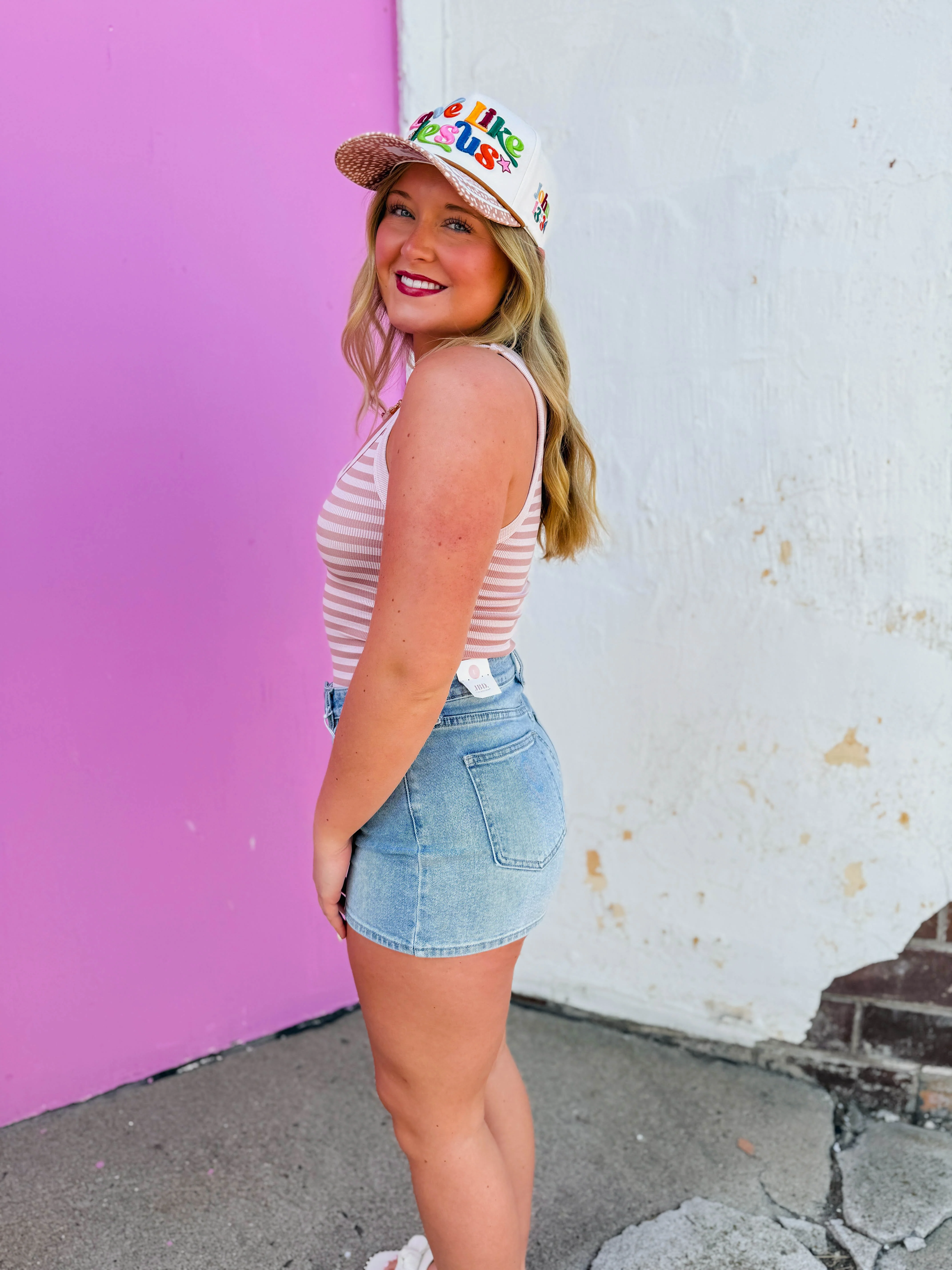 Cool Girl Striped Tank-Pearl Blush - Image 4