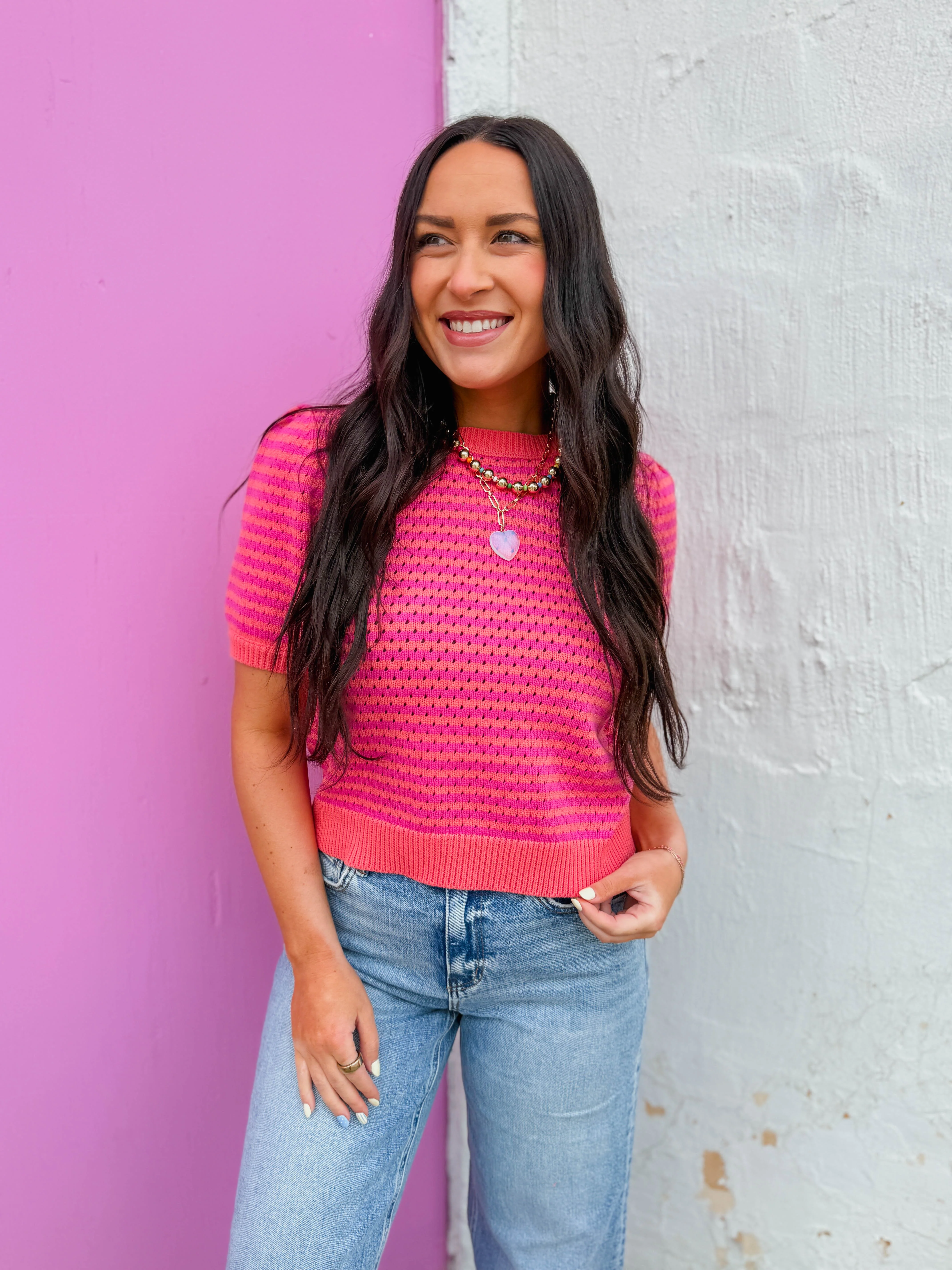 Cora Striped Knit Top