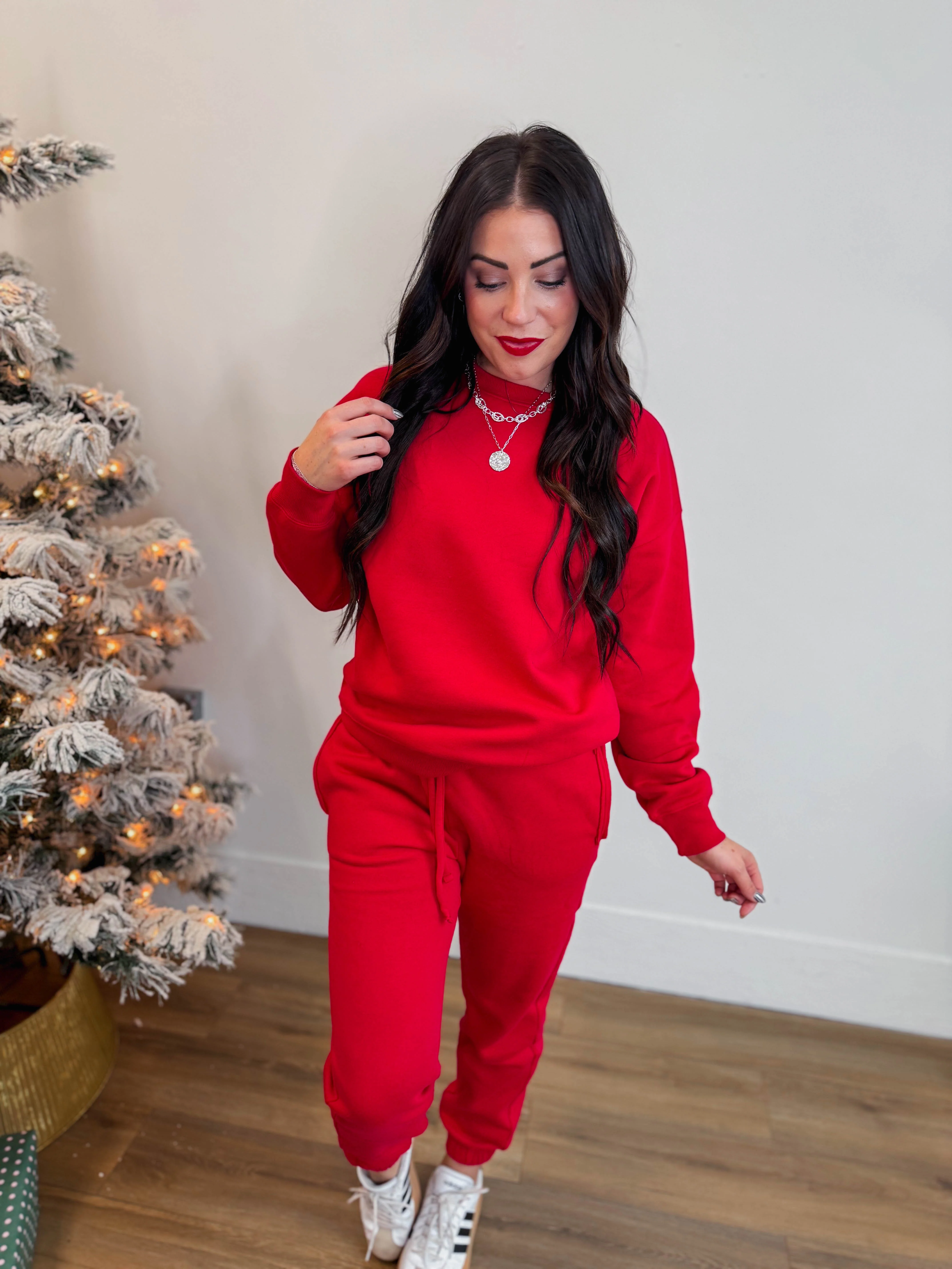 Cozy Club Crewneck-Red - Image 4