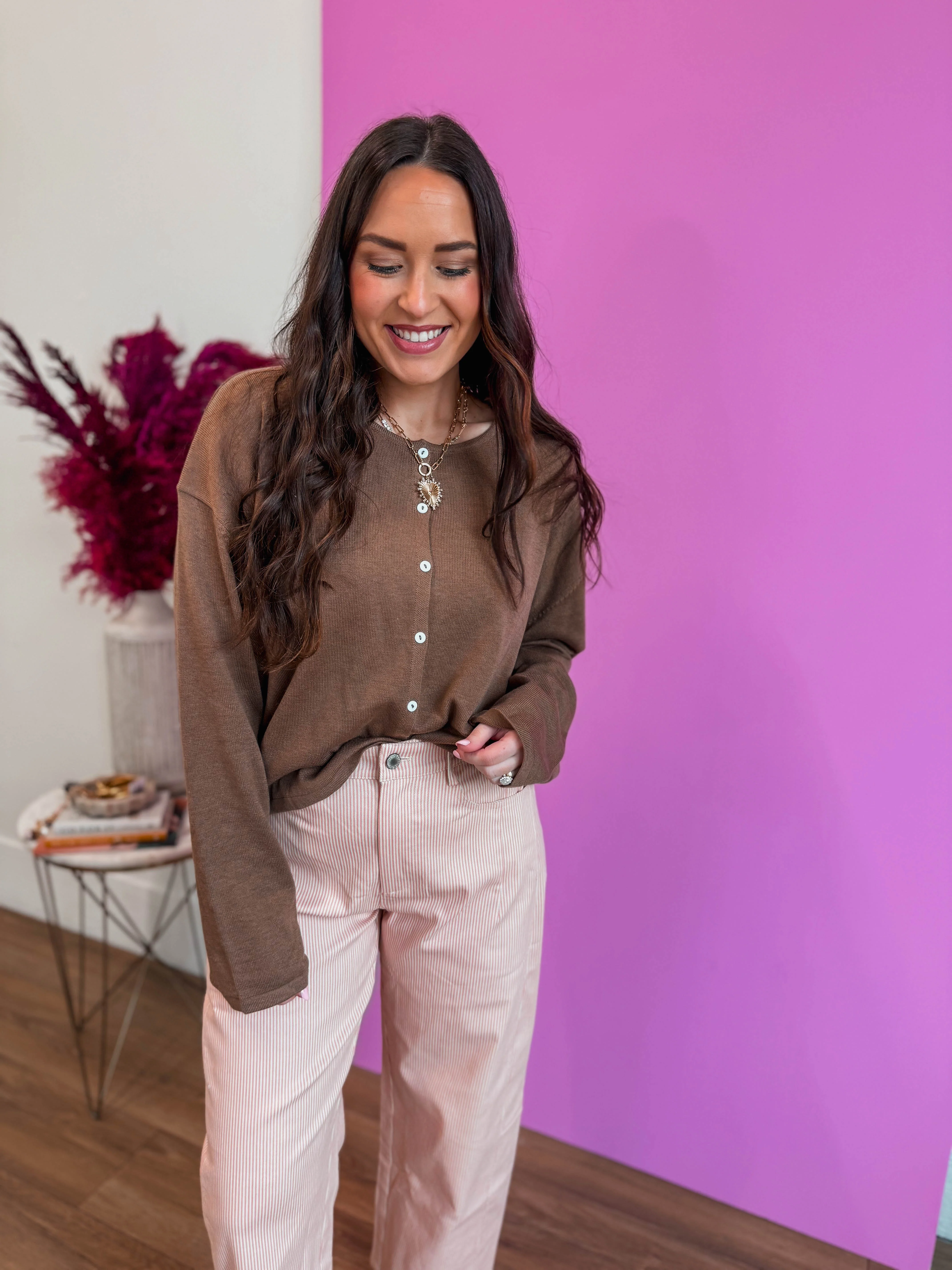 Cozy Core Cardigan-Espresso