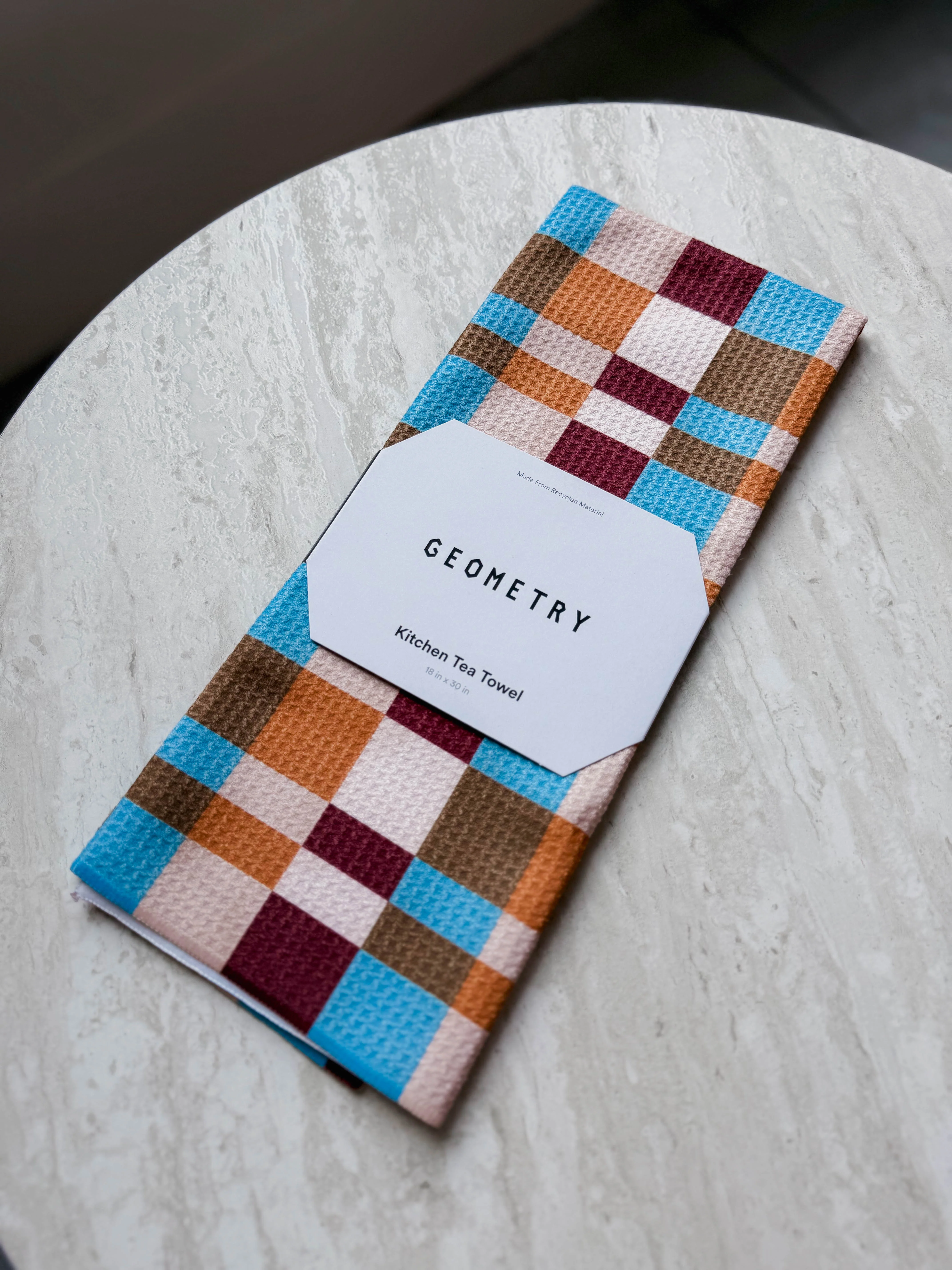 Cozy Day Checkers Tea Towel-Geometry