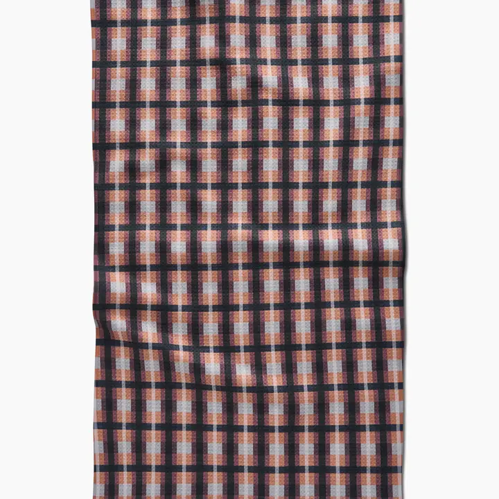 Crossbarred Orange Tea Towel-Geometry - Image 3