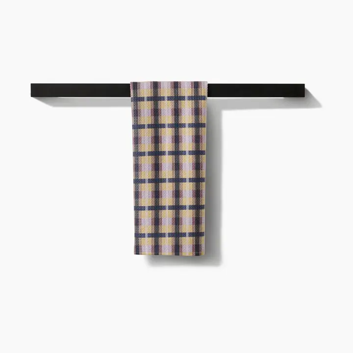 Crossbarred Yellow Tea Towel-Geometry - Image 2