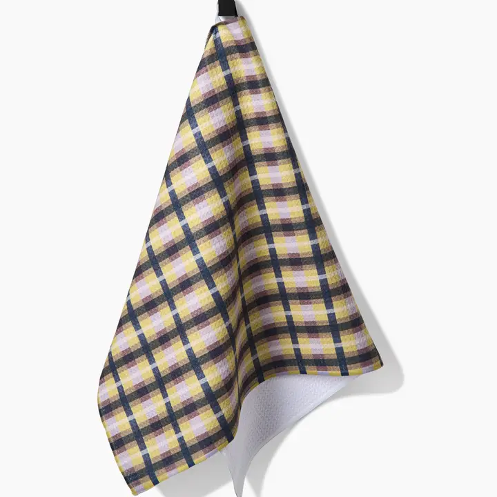 Crossbarred Yellow Tea Towel-Geometry - Image 5
