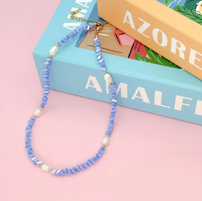 Crystal Flora Necklace-Baby Blue - Image 4