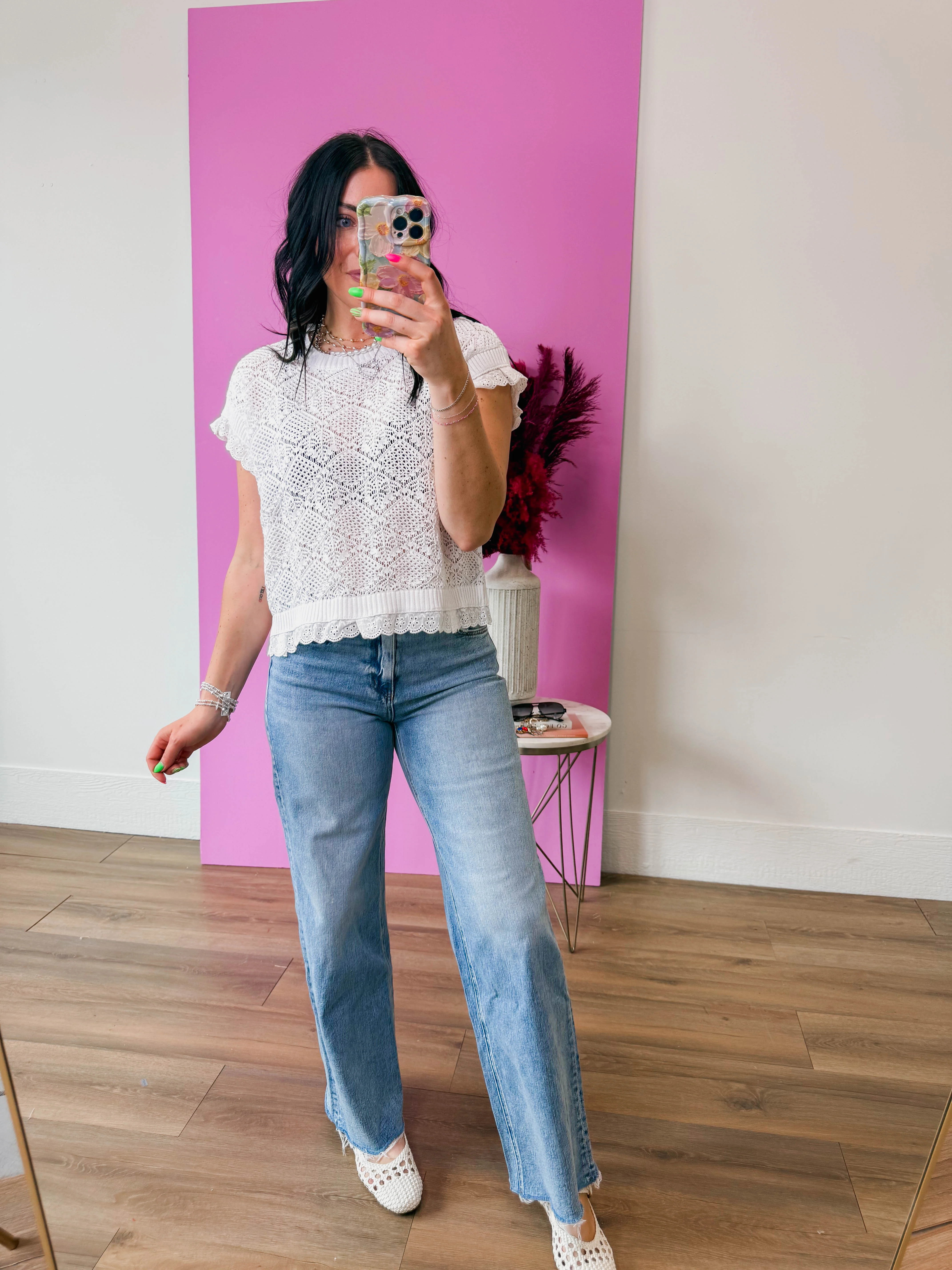 Danielle Crochet Top-Off White - Image 7