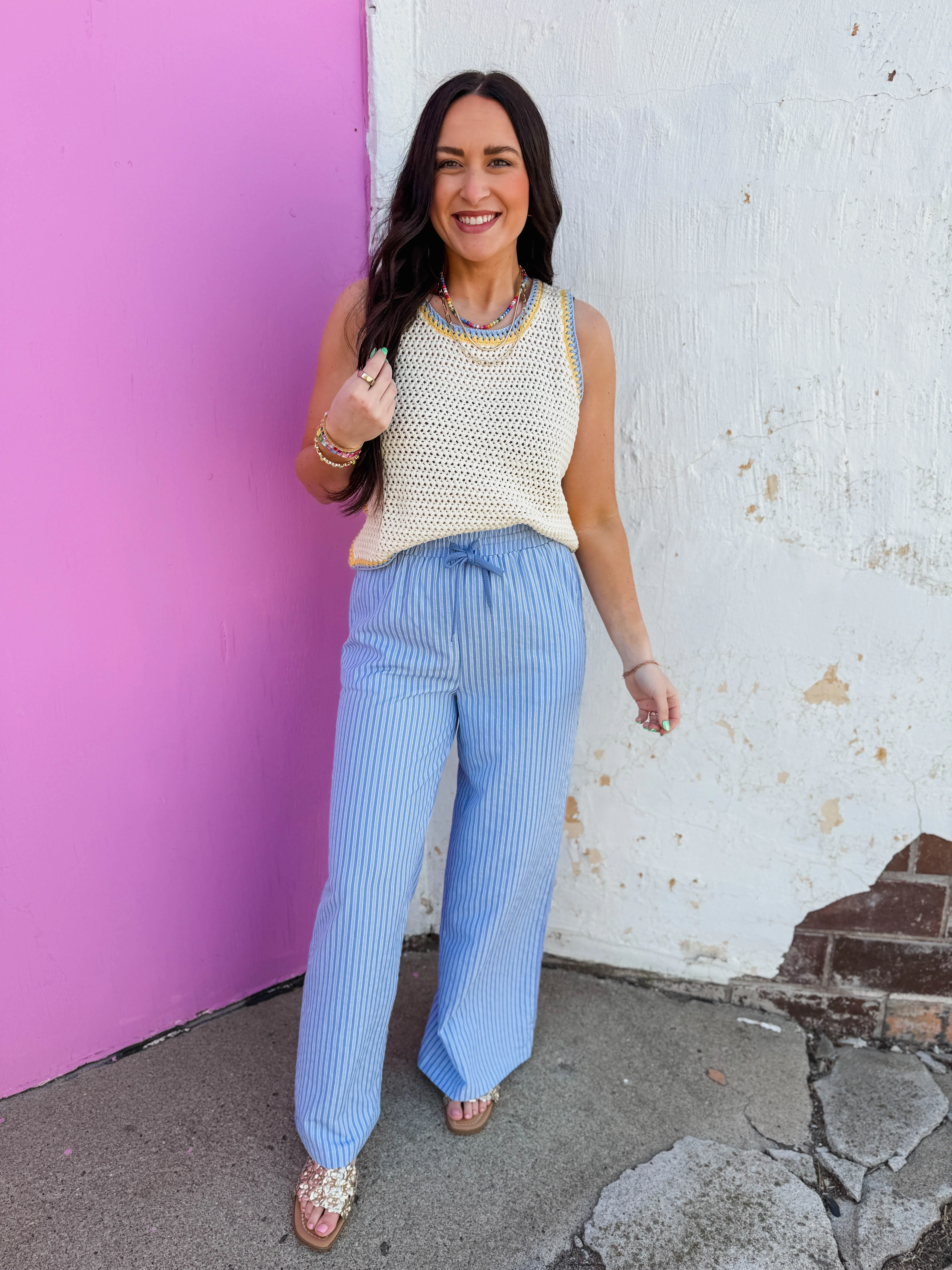 Daydream Striped Pants-Blue - Image 2