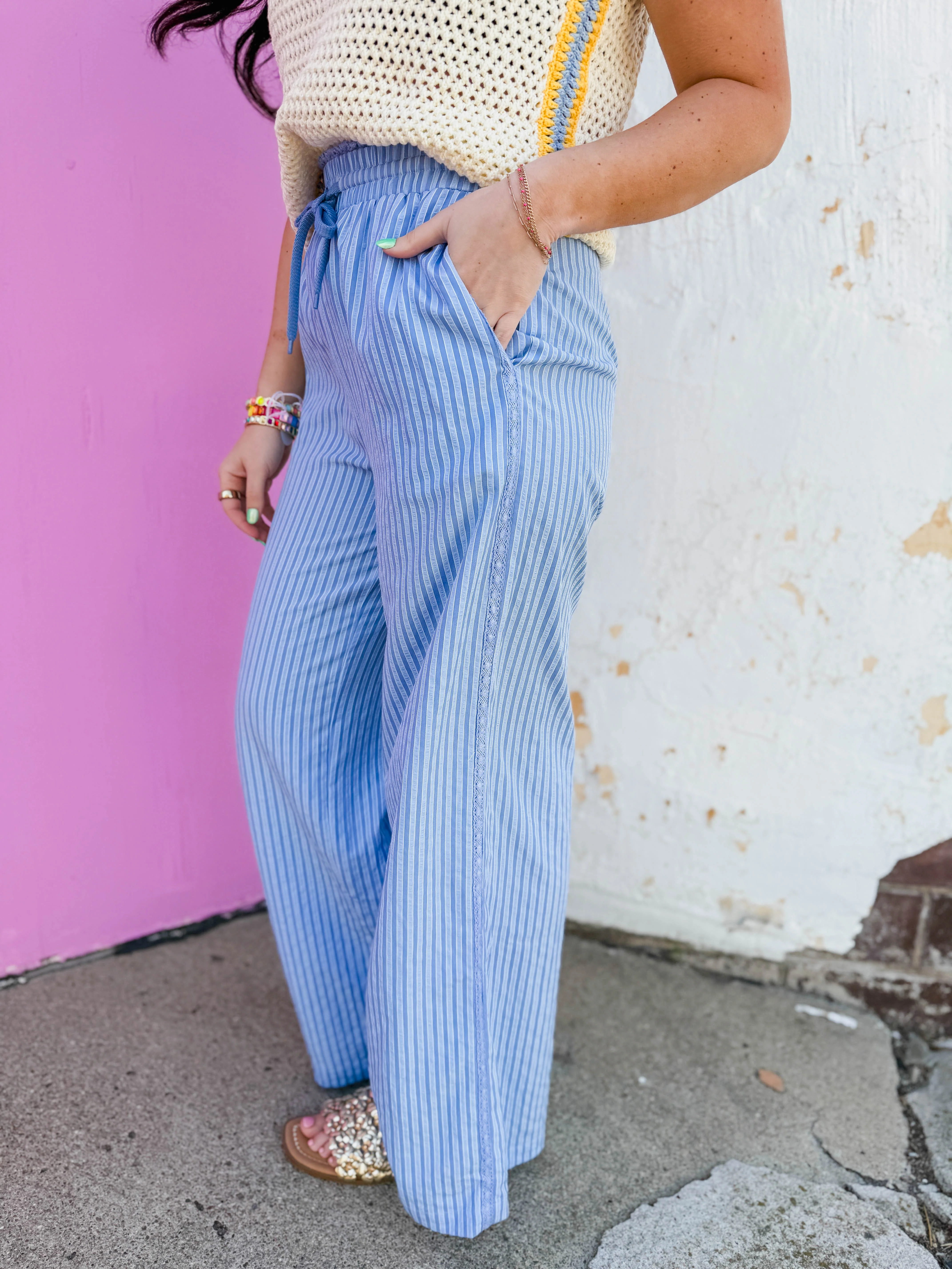 Daydream Striped Pants-Blue - Image 5