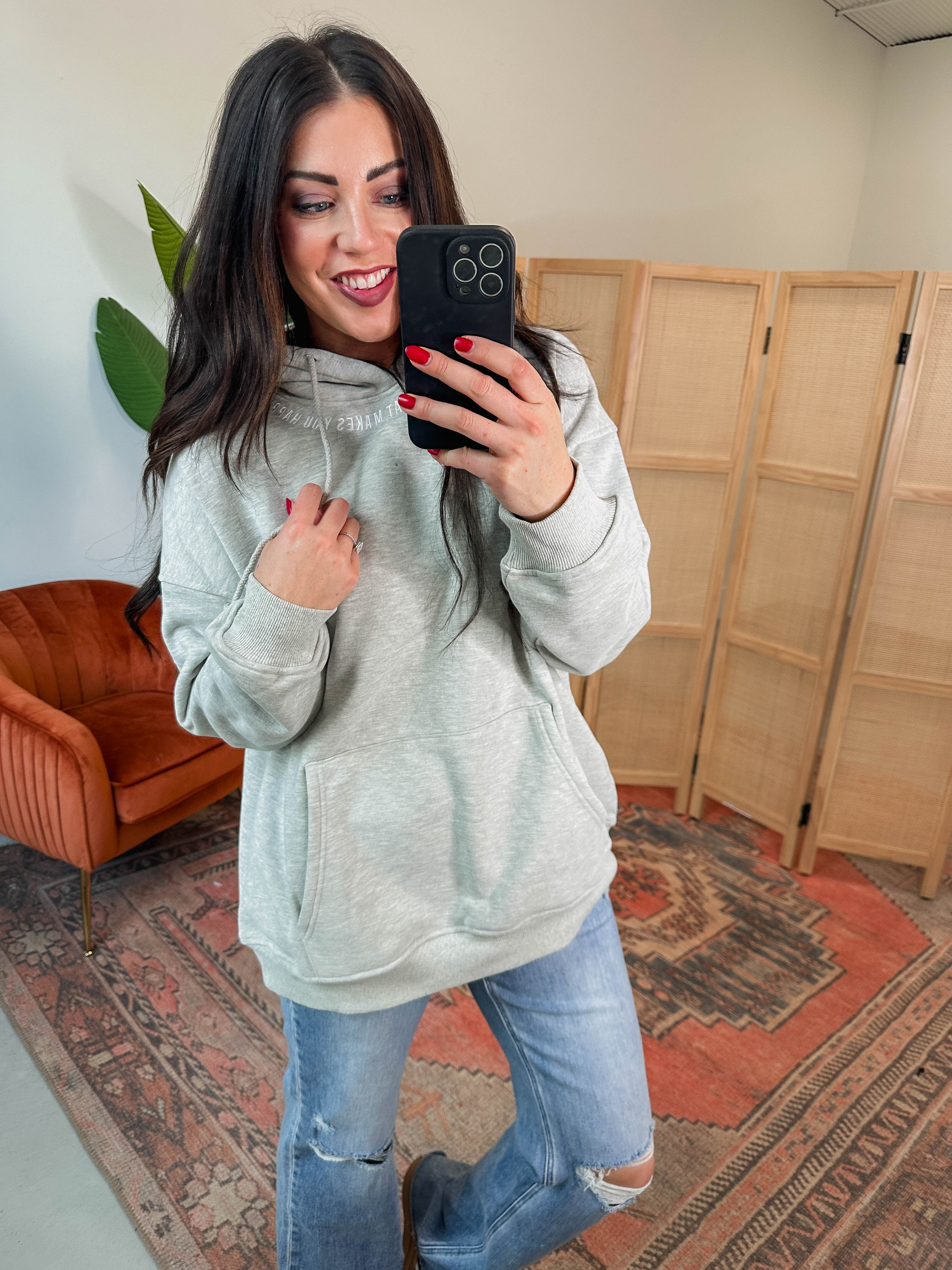 Do What Makes You Happy Hoodie-Grey - Image 11