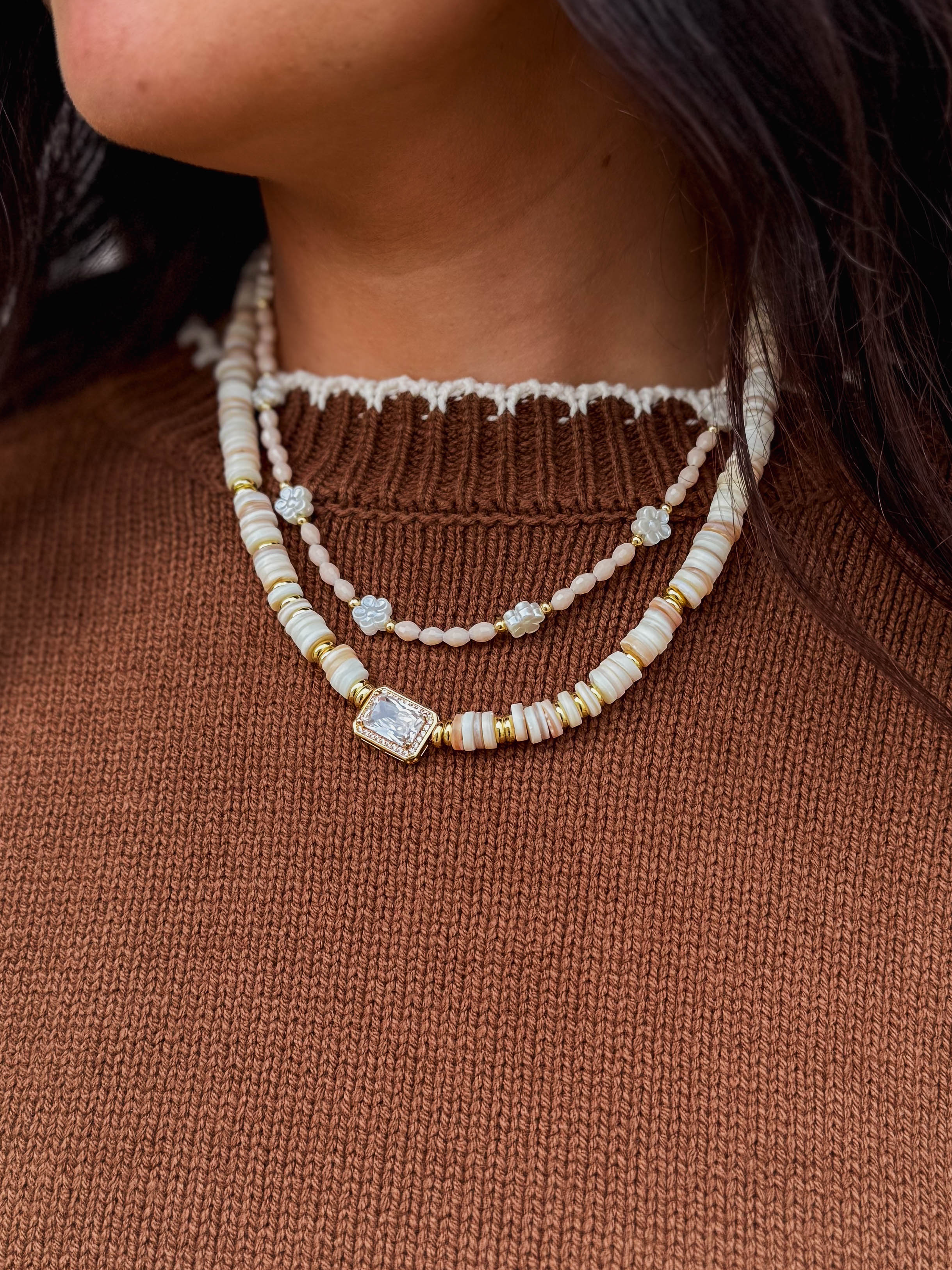 Dream Pop Gemstone Necklace-Nude - Image 2