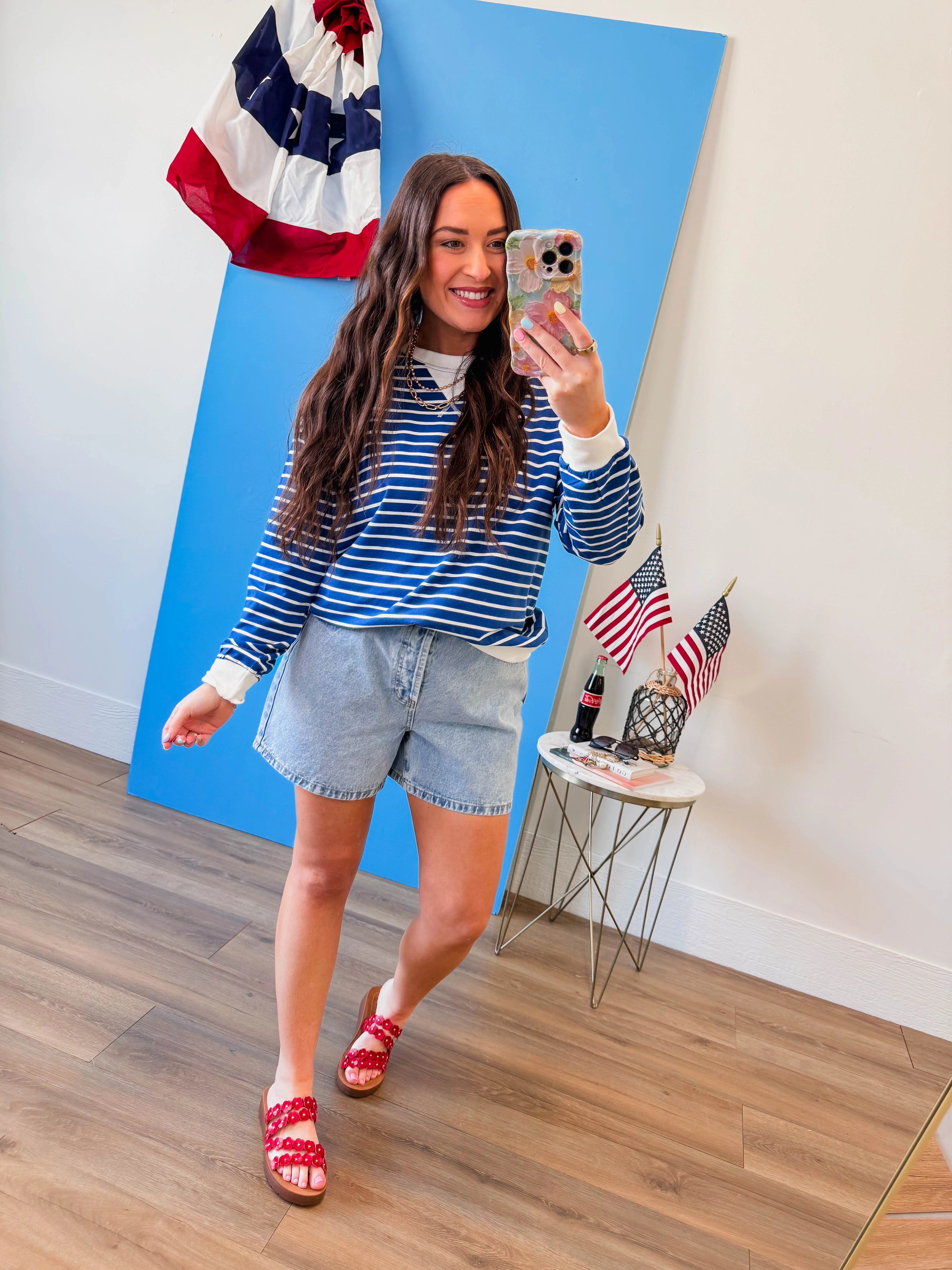 Easy Day Striped Pullover-Lt. Navy - Image 8