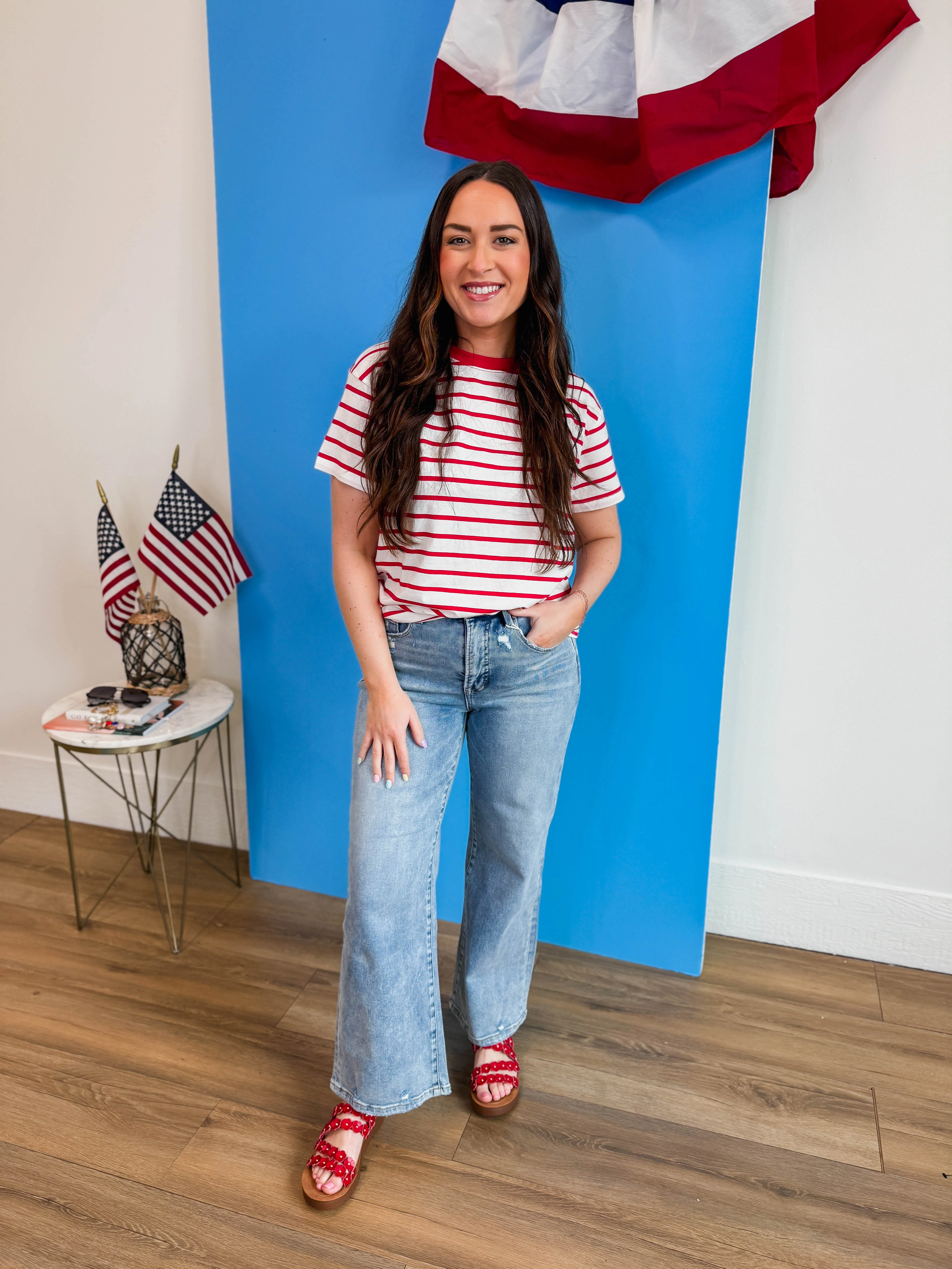 Go-Getter Striped Tee-Ruby - Image 6