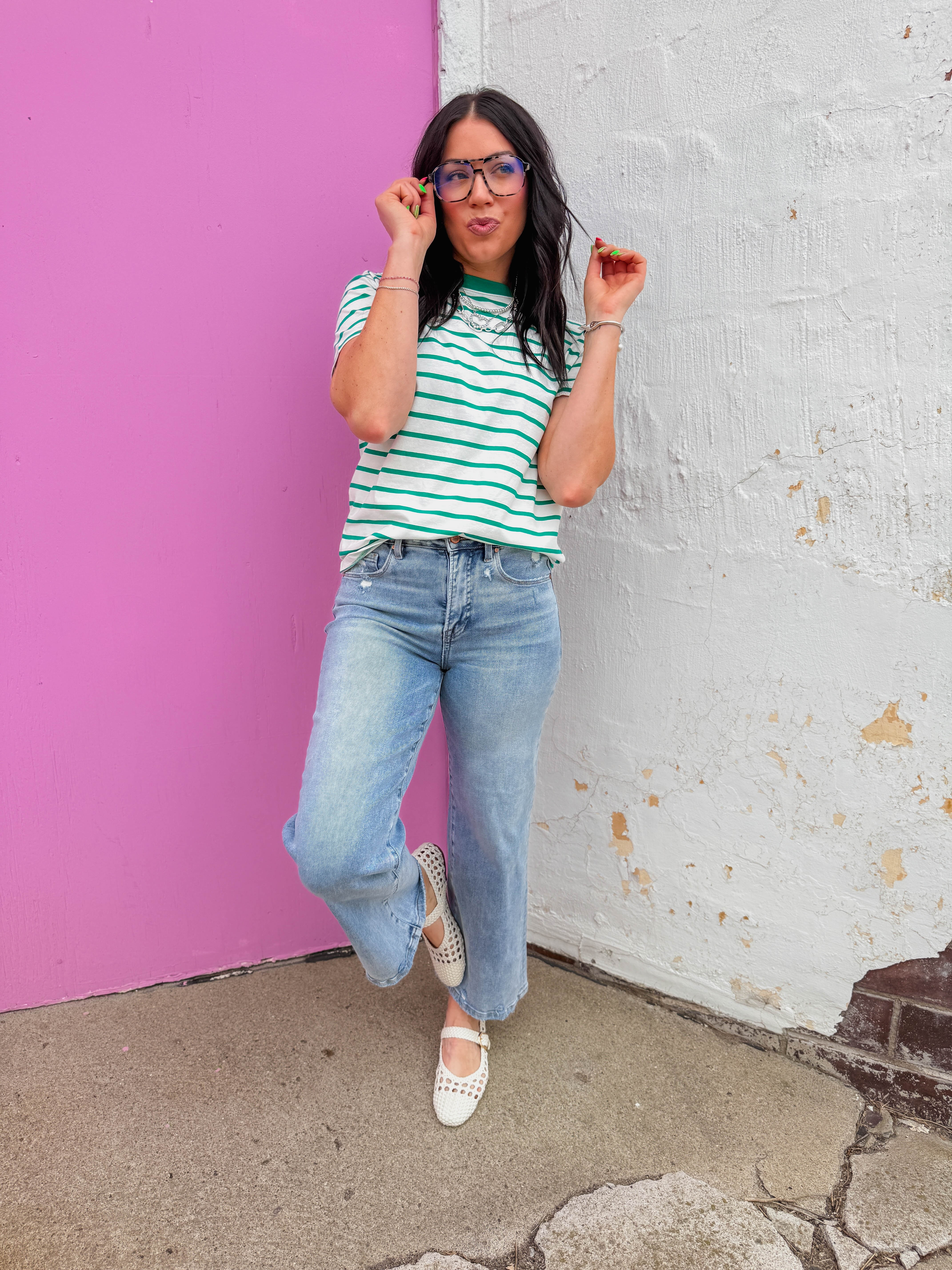 Go-Getter Striped Tee-Kelly Green - Image 2
