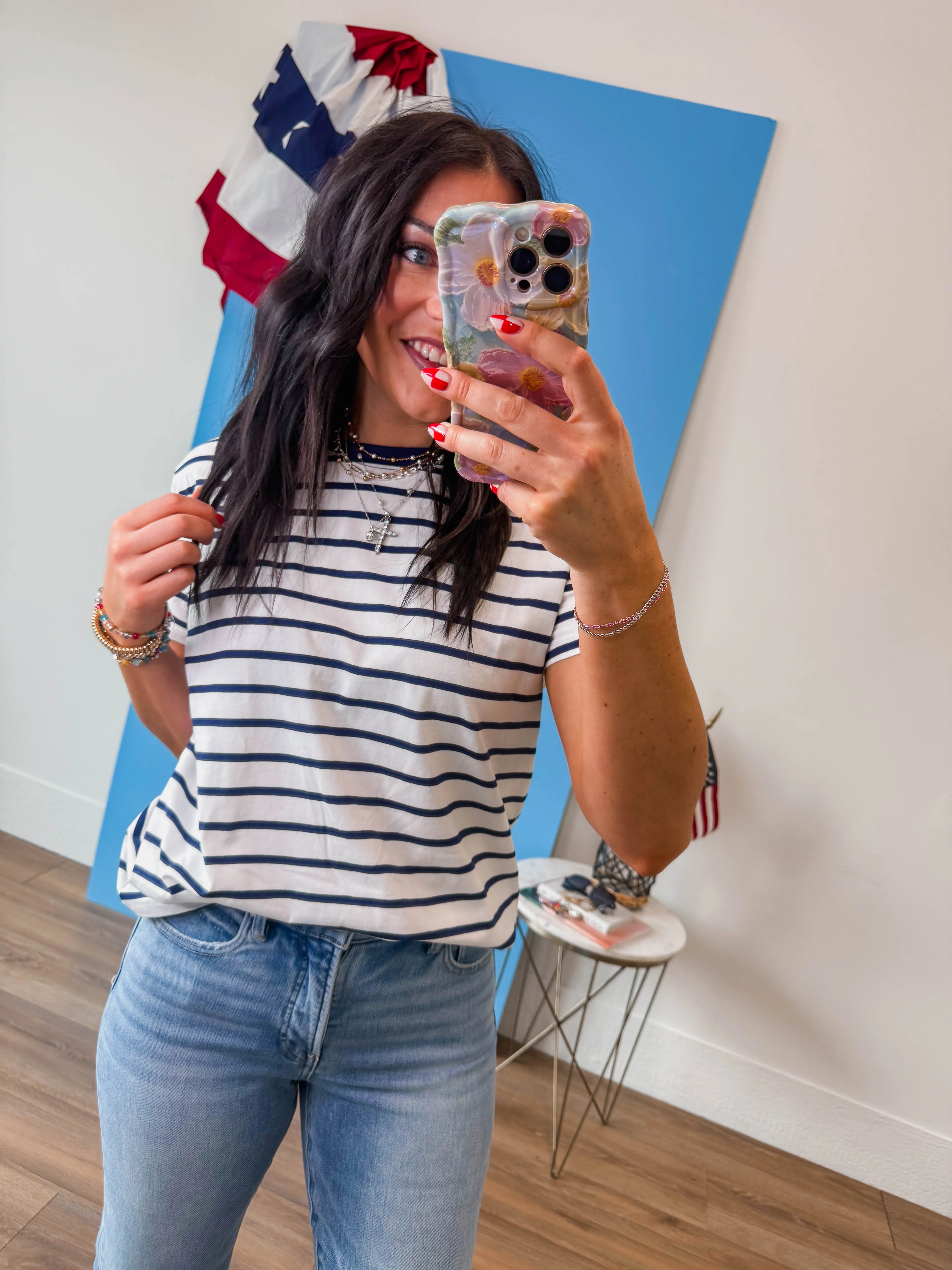 Go-Getter Striped Tee-Navy - Image 5