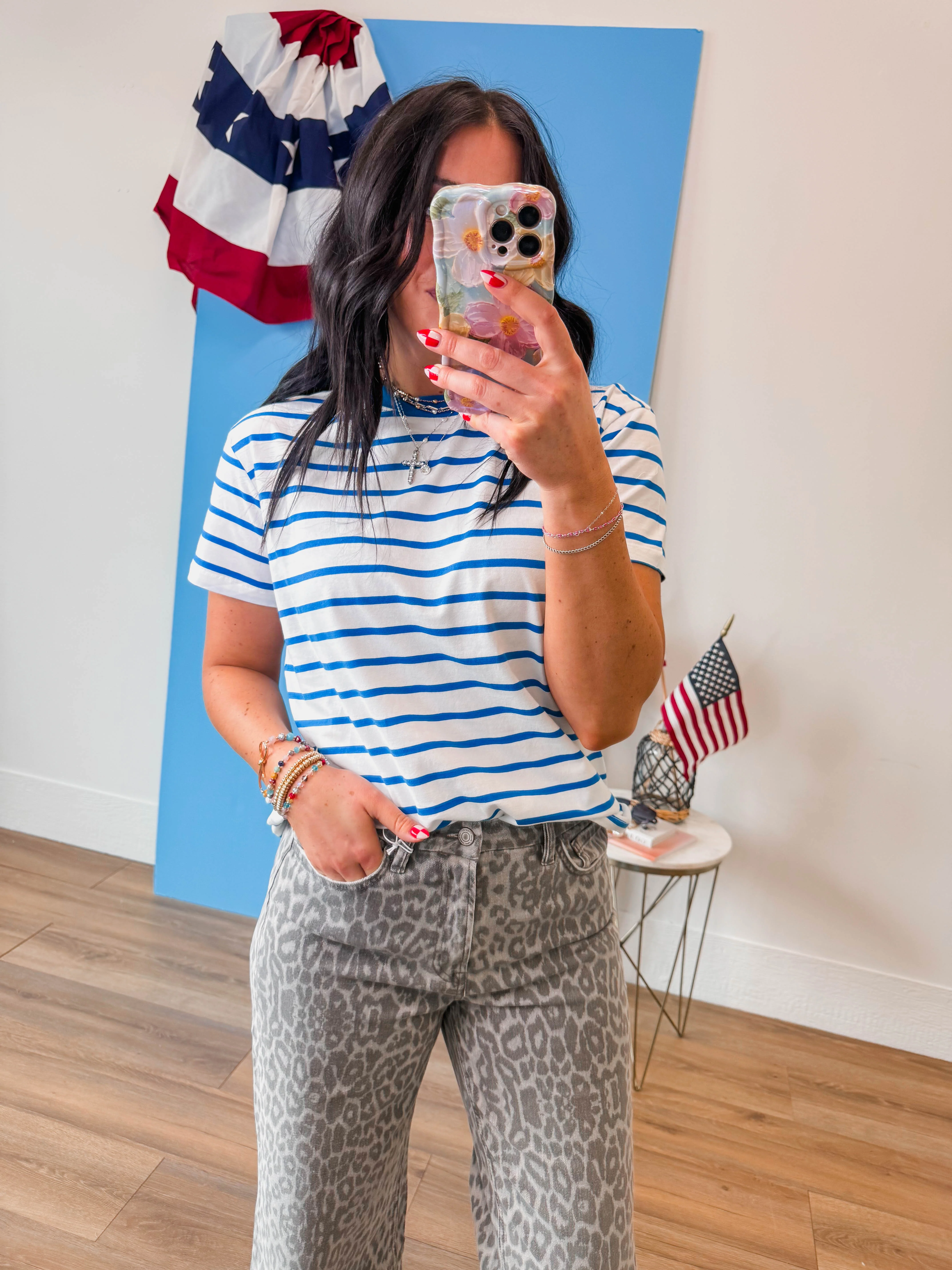 Go-Getter Striped Tee-Ocean Blue - Image 4