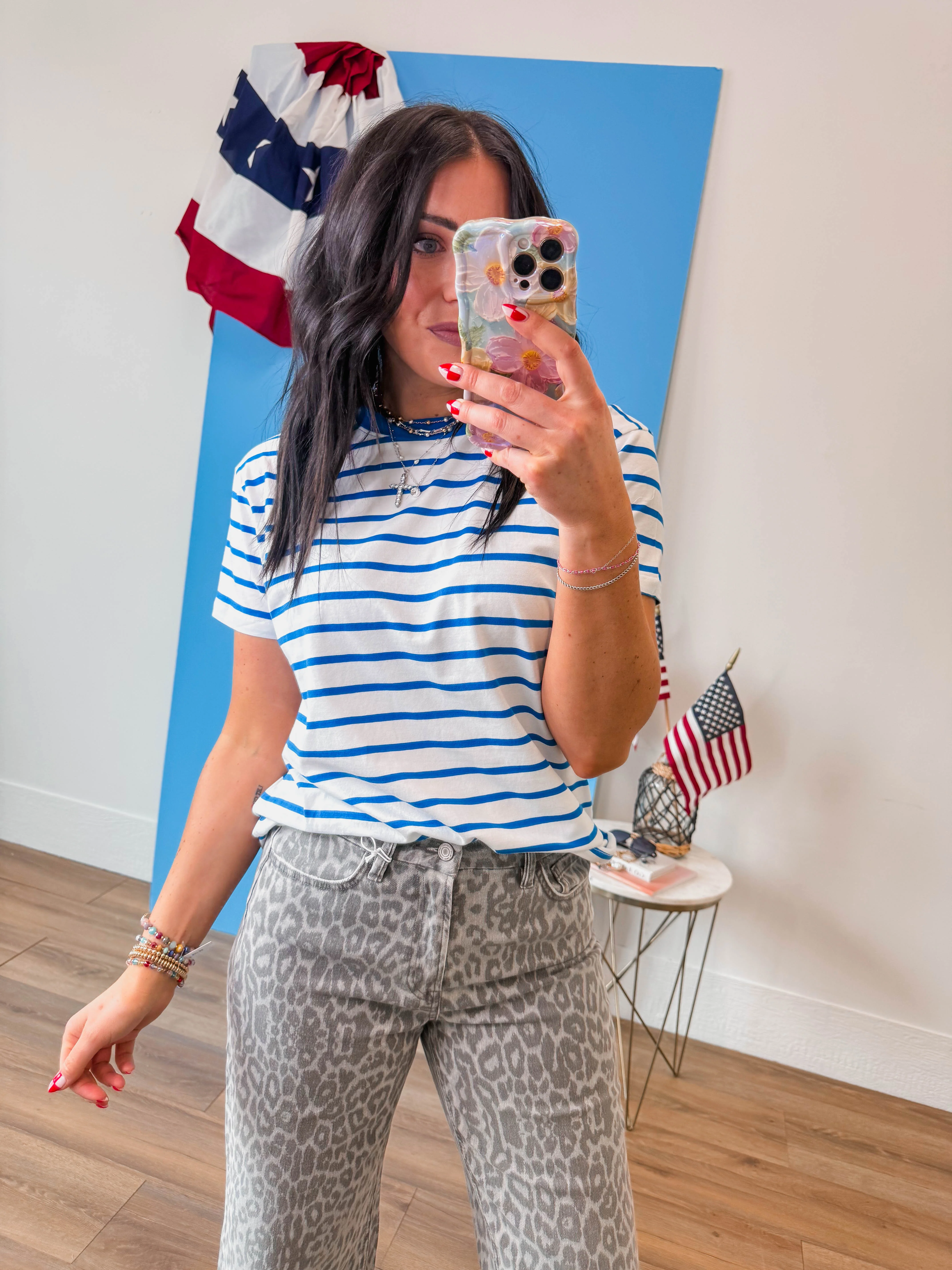 Go-Getter Striped Tee-Ocean Blue - Image 6
