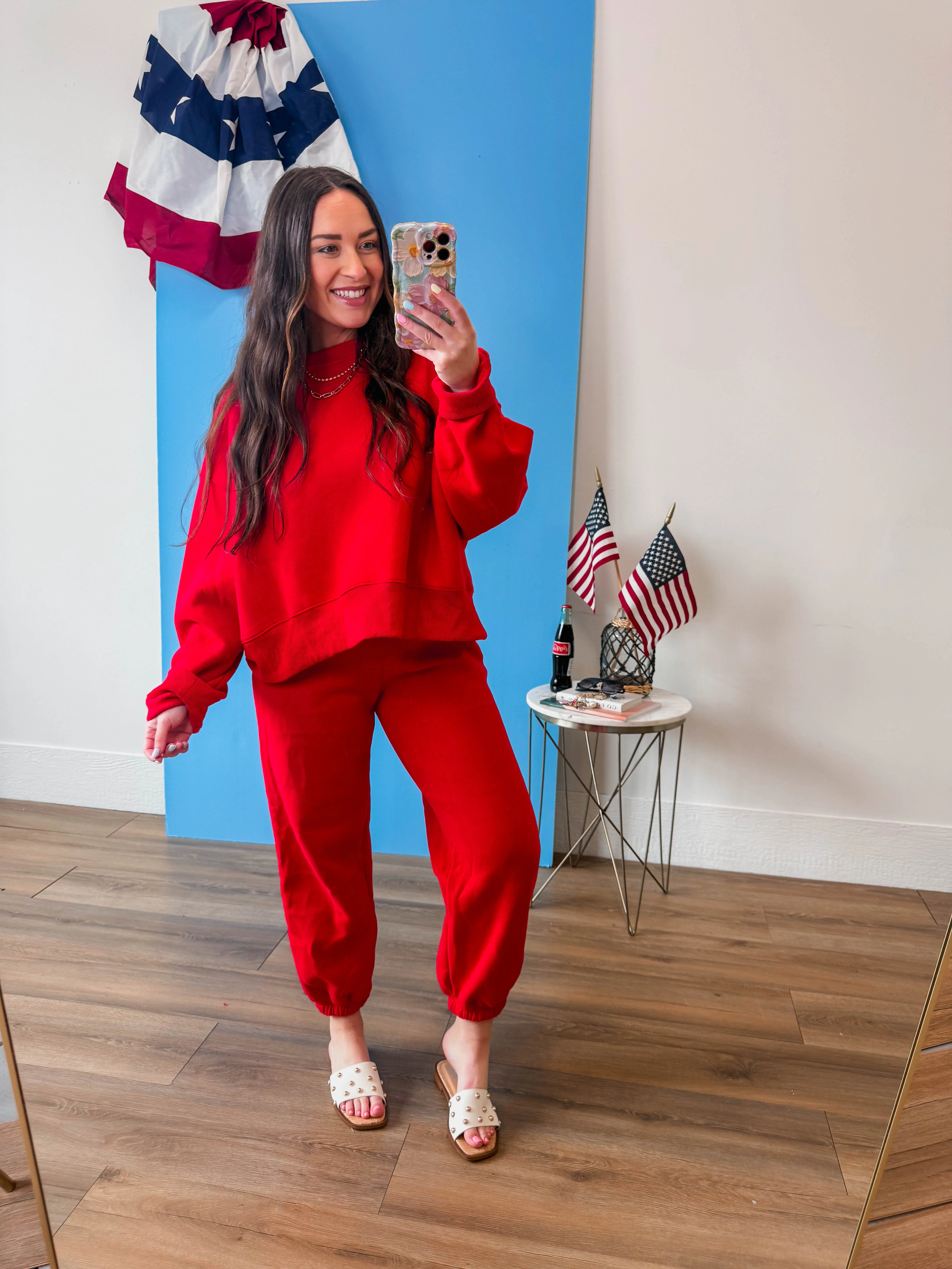 Easy Living Crewneck-Red - Image 6