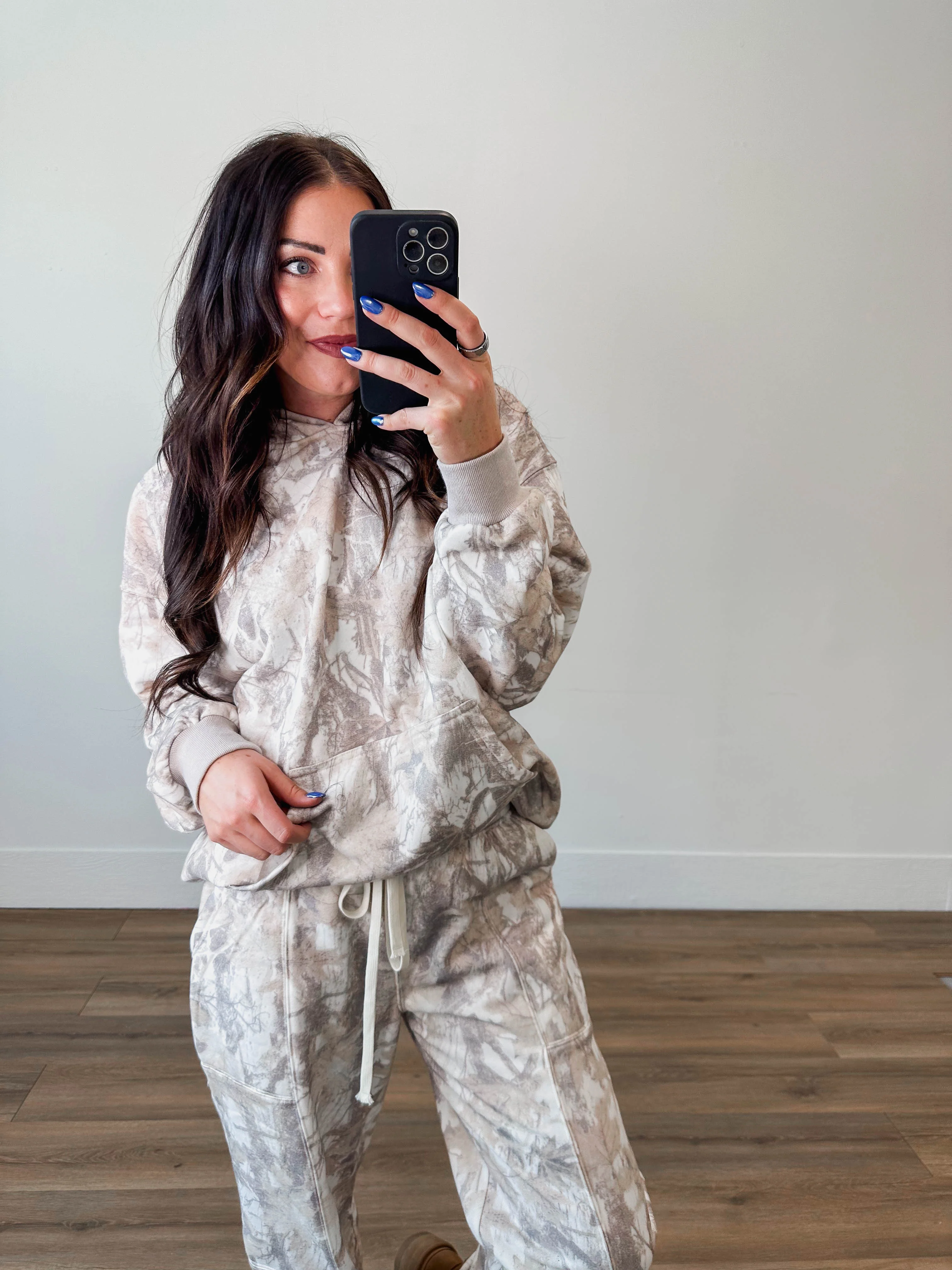 Elevated Essential Hoodie-Grey Camo - Image 3
