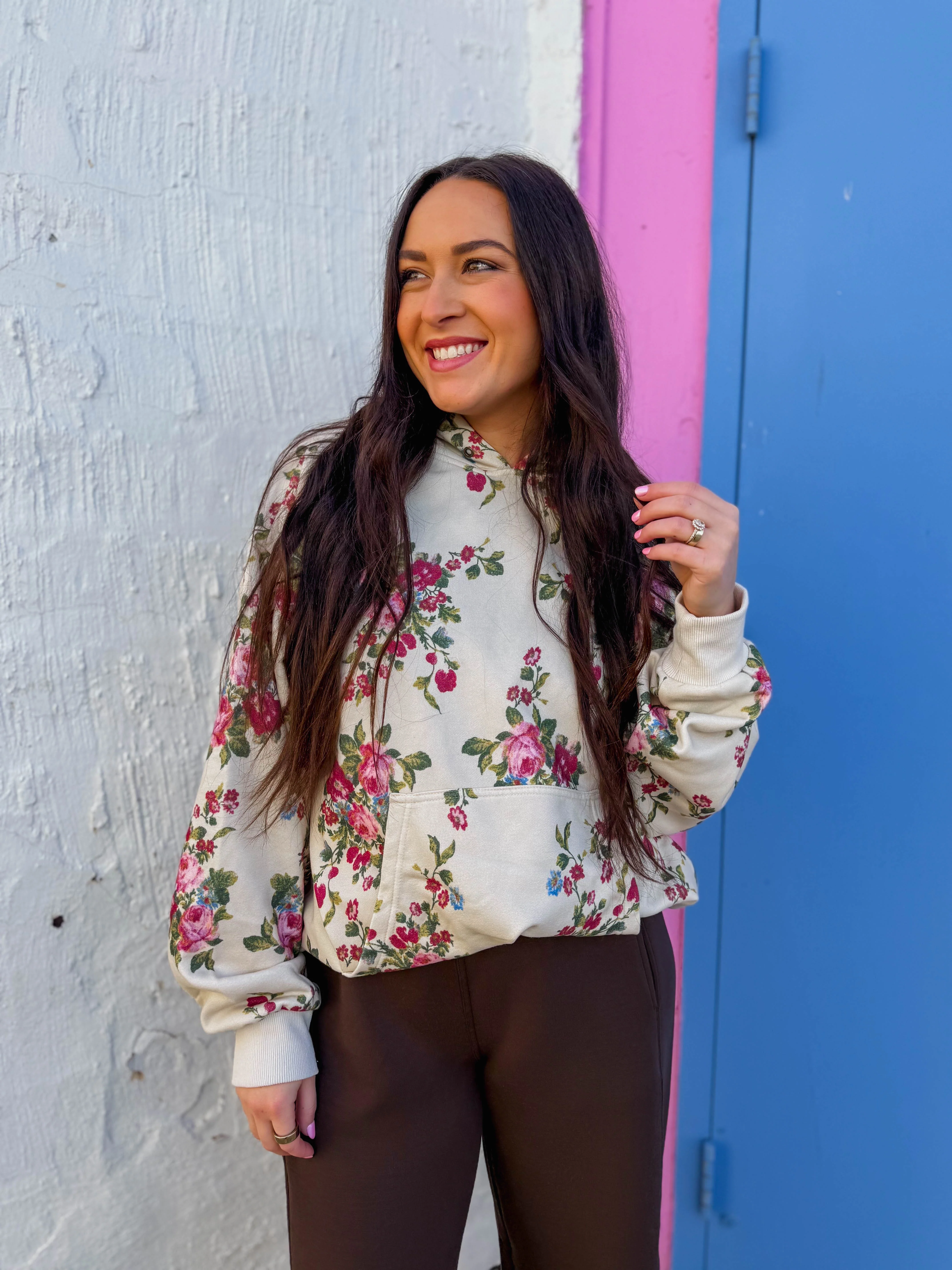 Elevated Essential Hoodie-Ivory Floral - Image 17