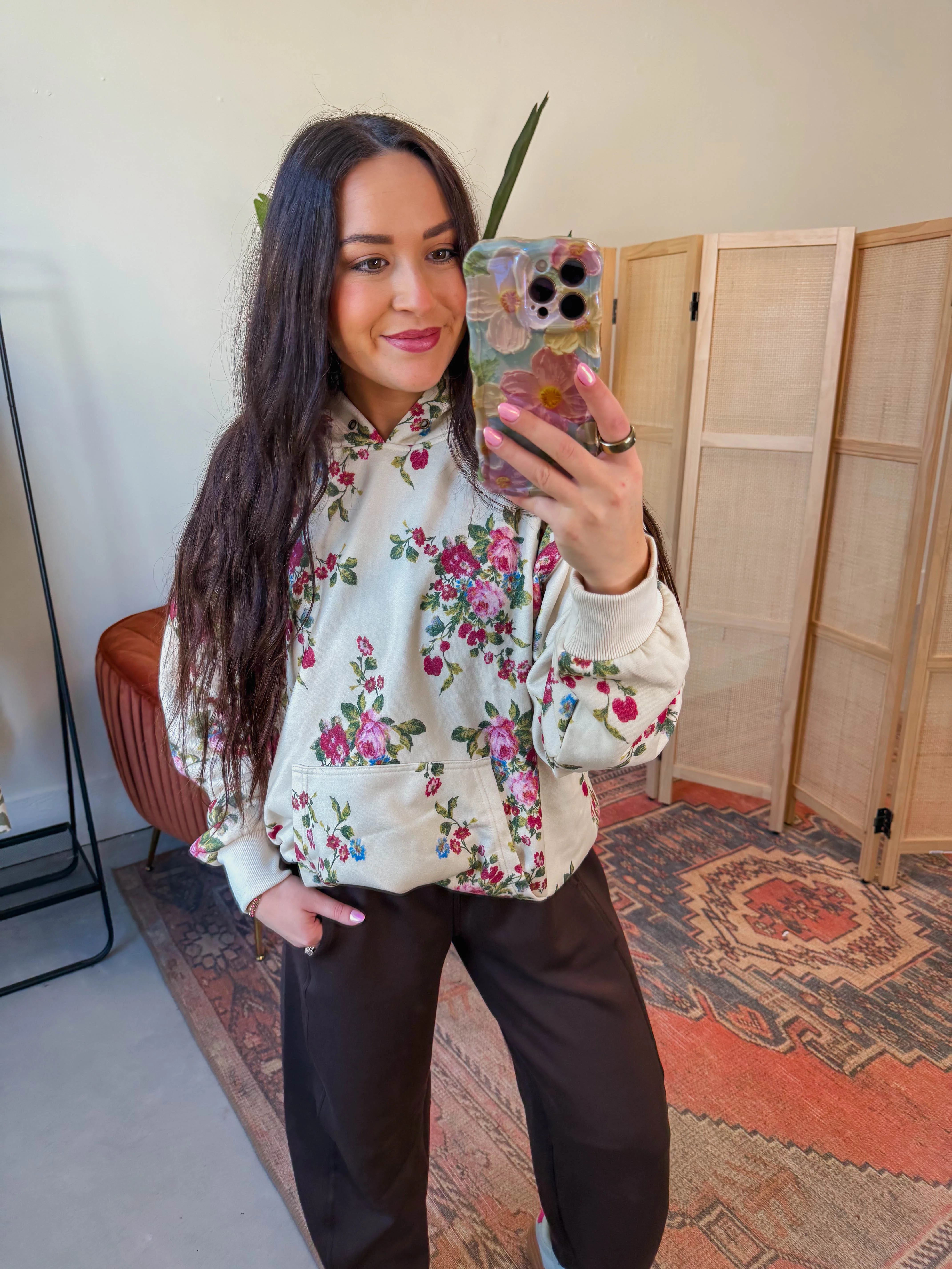 Elevated Essential Hoodie-Ivory Floral - Image 21