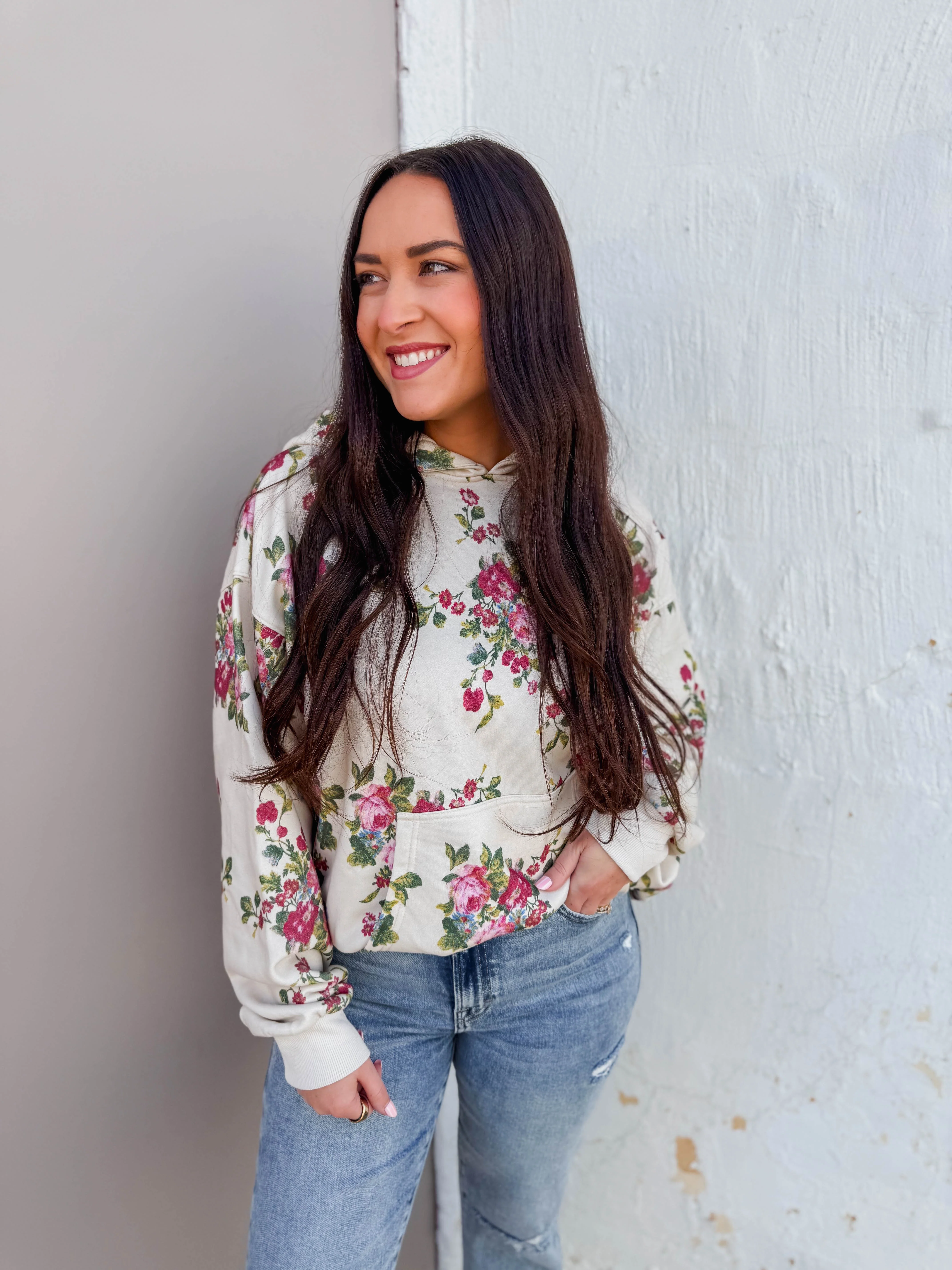 Elevated Essential Hoodie-Ivory Floral - Image 22